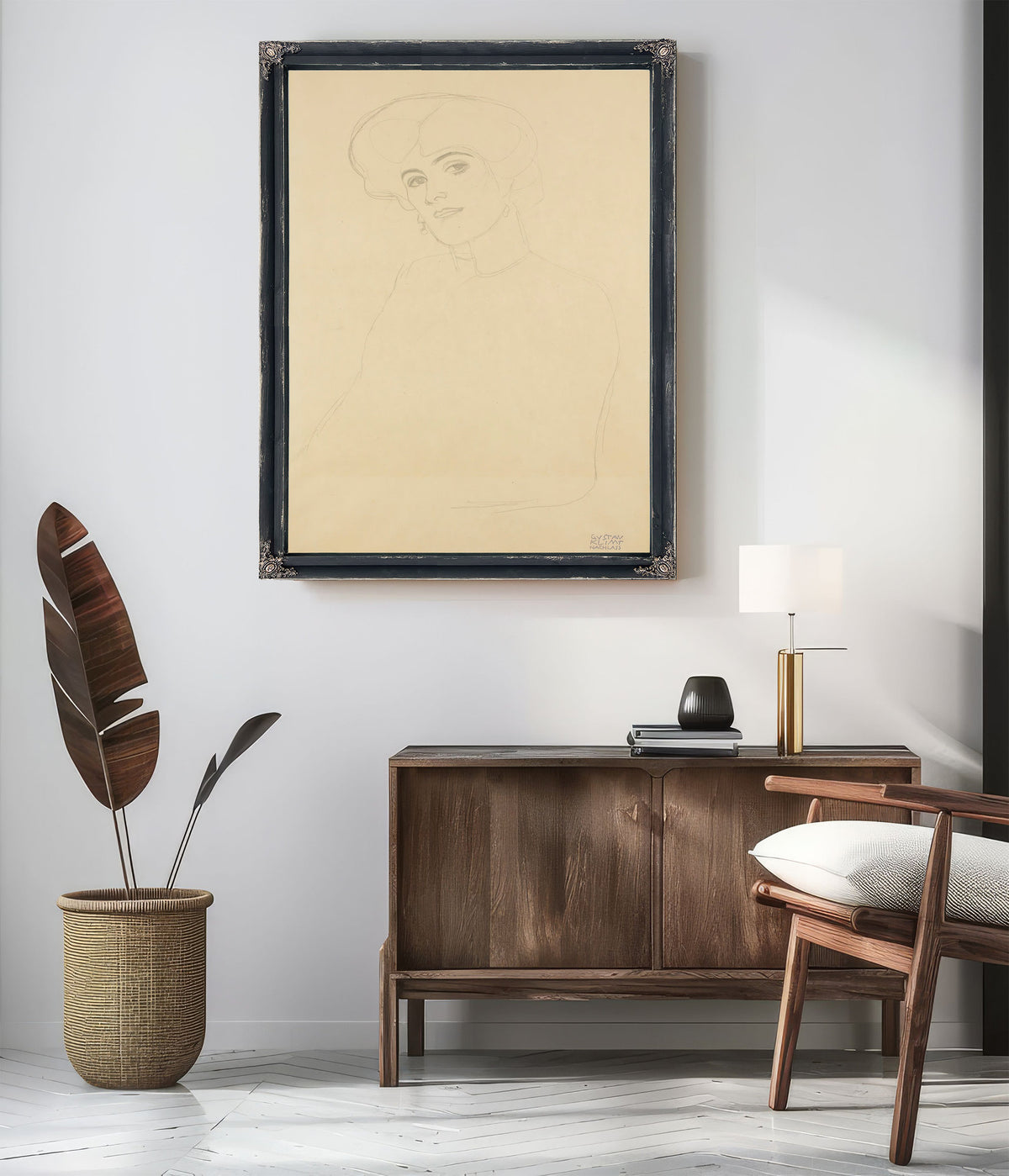 Damenbrustbild Im Dreiviertelprofil By Gustav Klimt