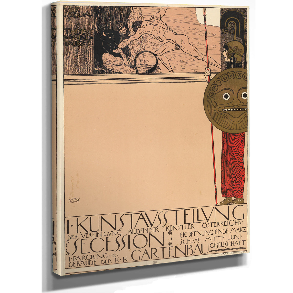 Plakat der 1 Ausstellung der Secession By Gustav Klimt