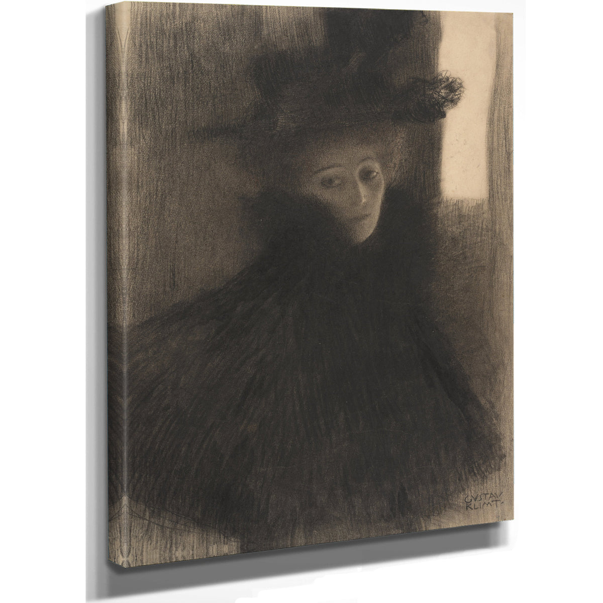 Portrait a Lady Cape Hat 1897 1898 By Gustav Klimt