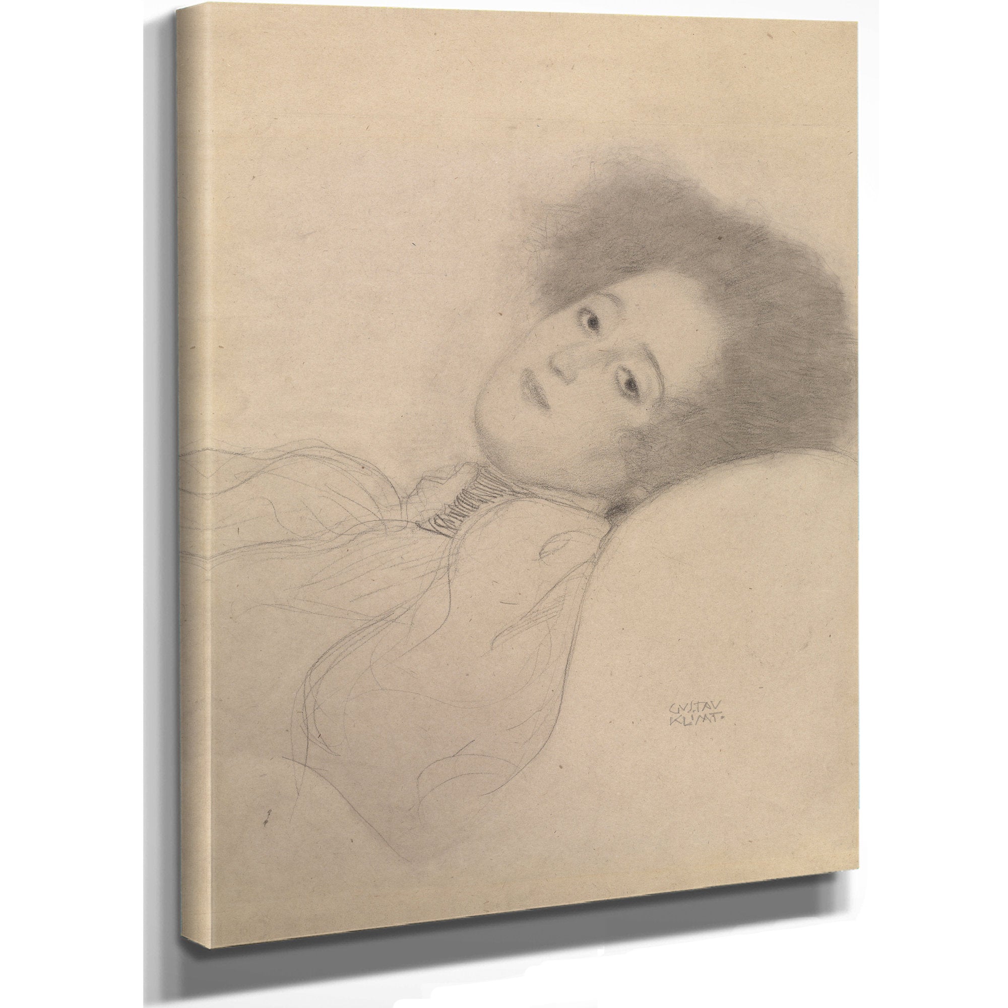 Portrait a Young Woman Reclining 1897 By Gustav Klimt