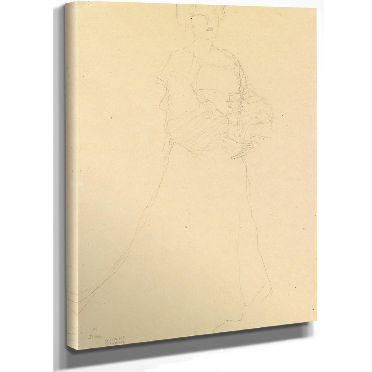 Stehende Dame Nach Rechts By Gustav Klimt