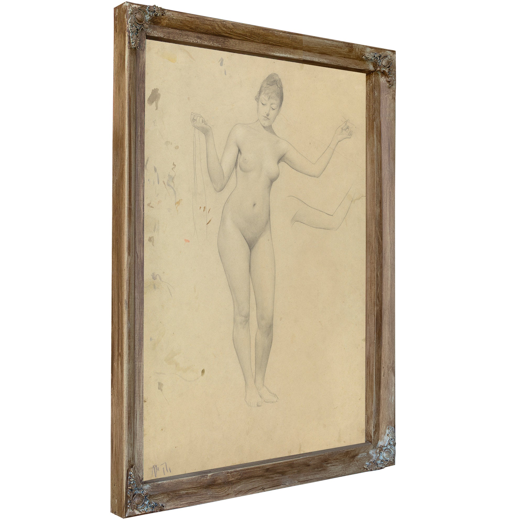 Stehender Weiblicher Akt Und Armstudie By Gustav Klimt