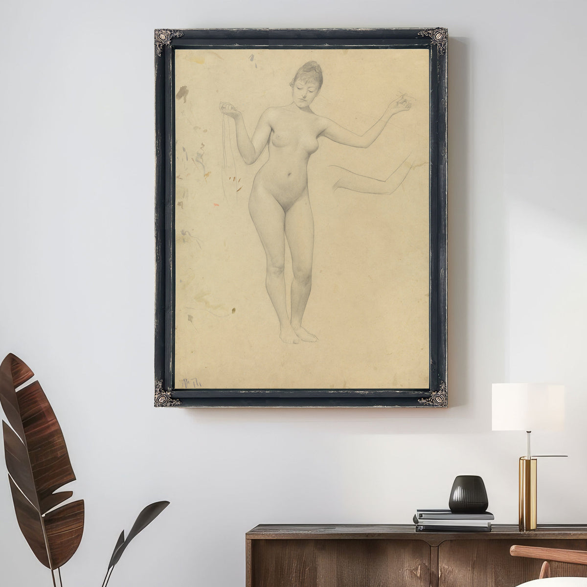 Stehender Weiblicher Akt Und Armstudie By Gustav Klimt