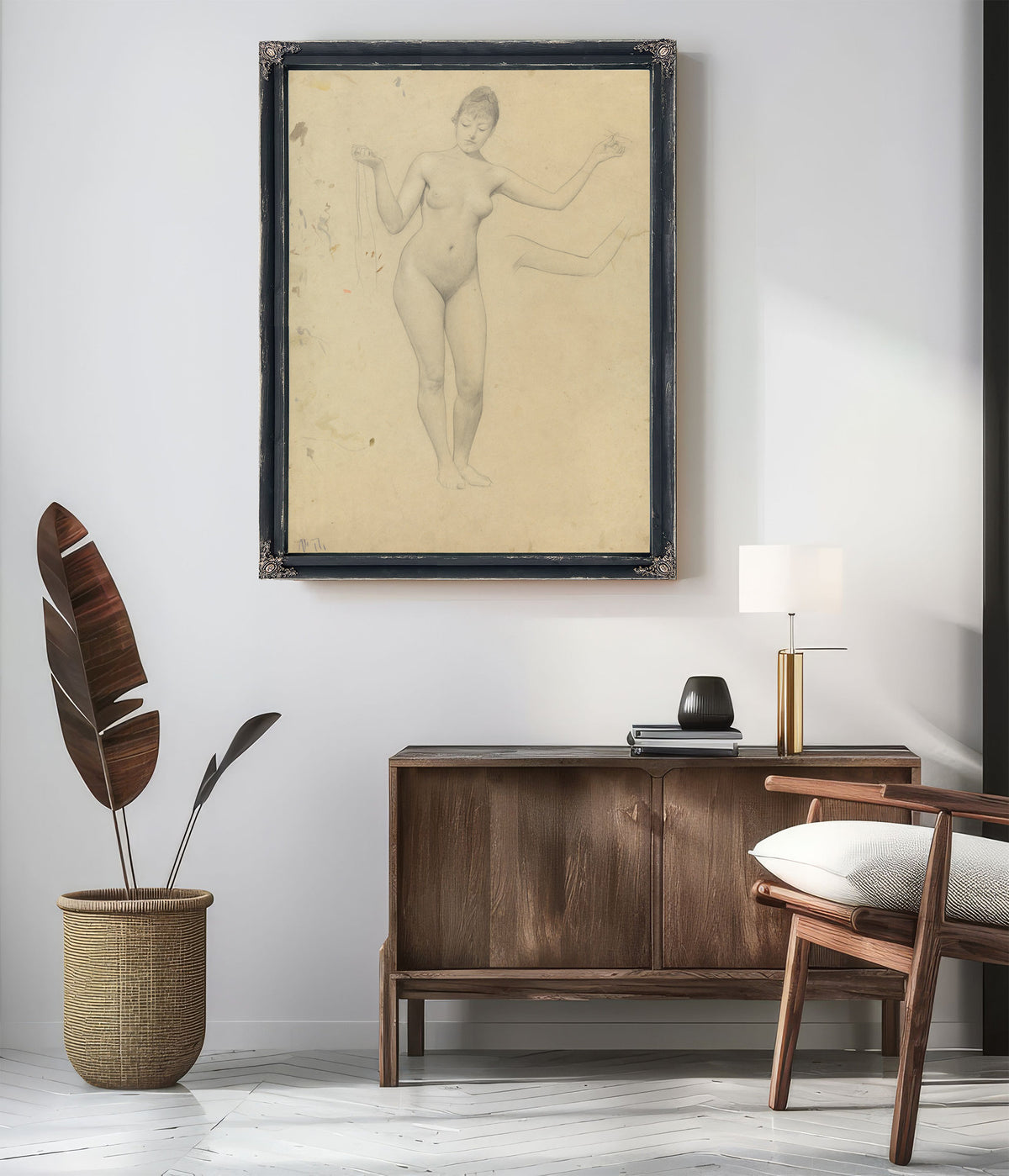 Stehender Weiblicher Akt Und Armstudie By Gustav Klimt