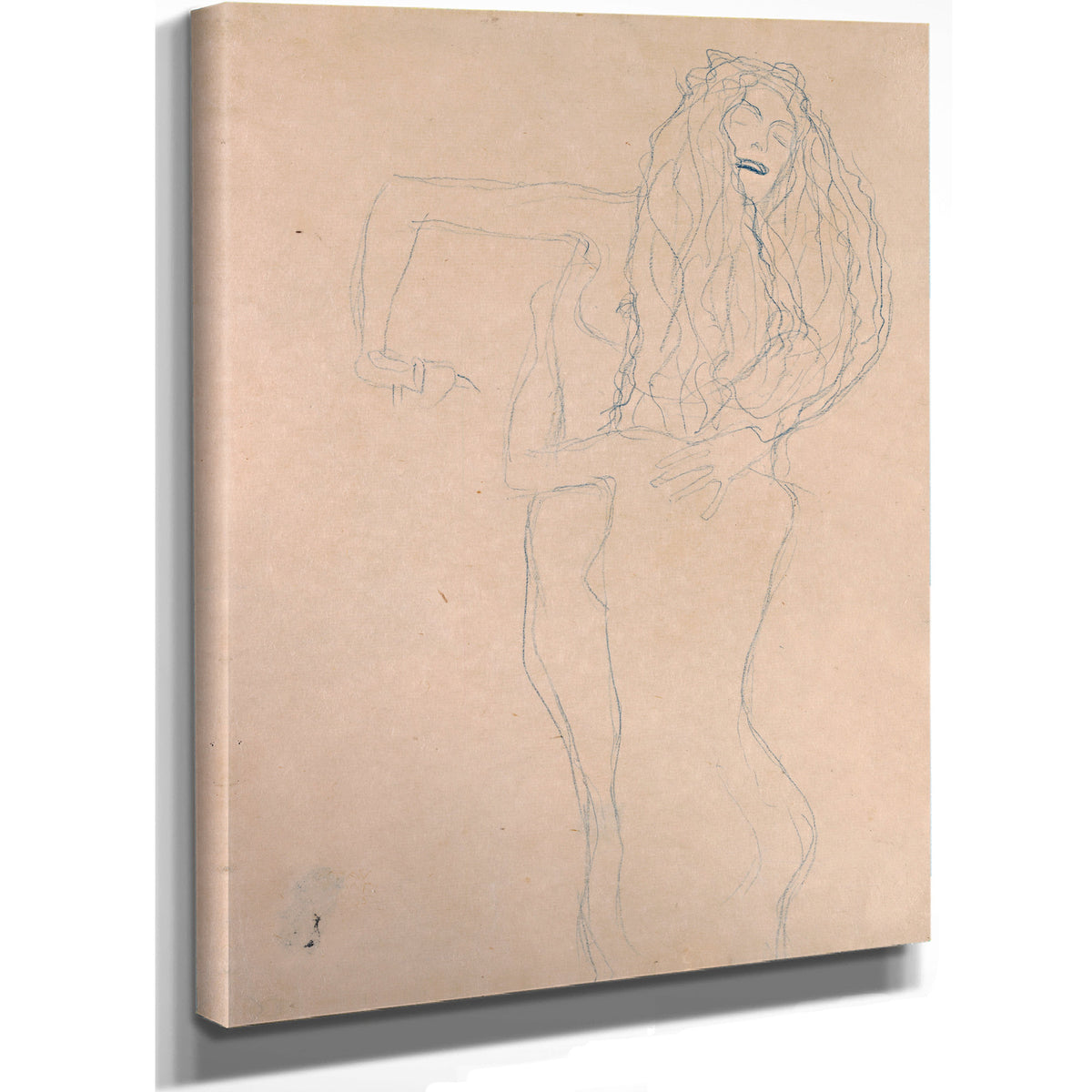 Two Naked Women Embracing Ver Sacrum By Gustav Klimt