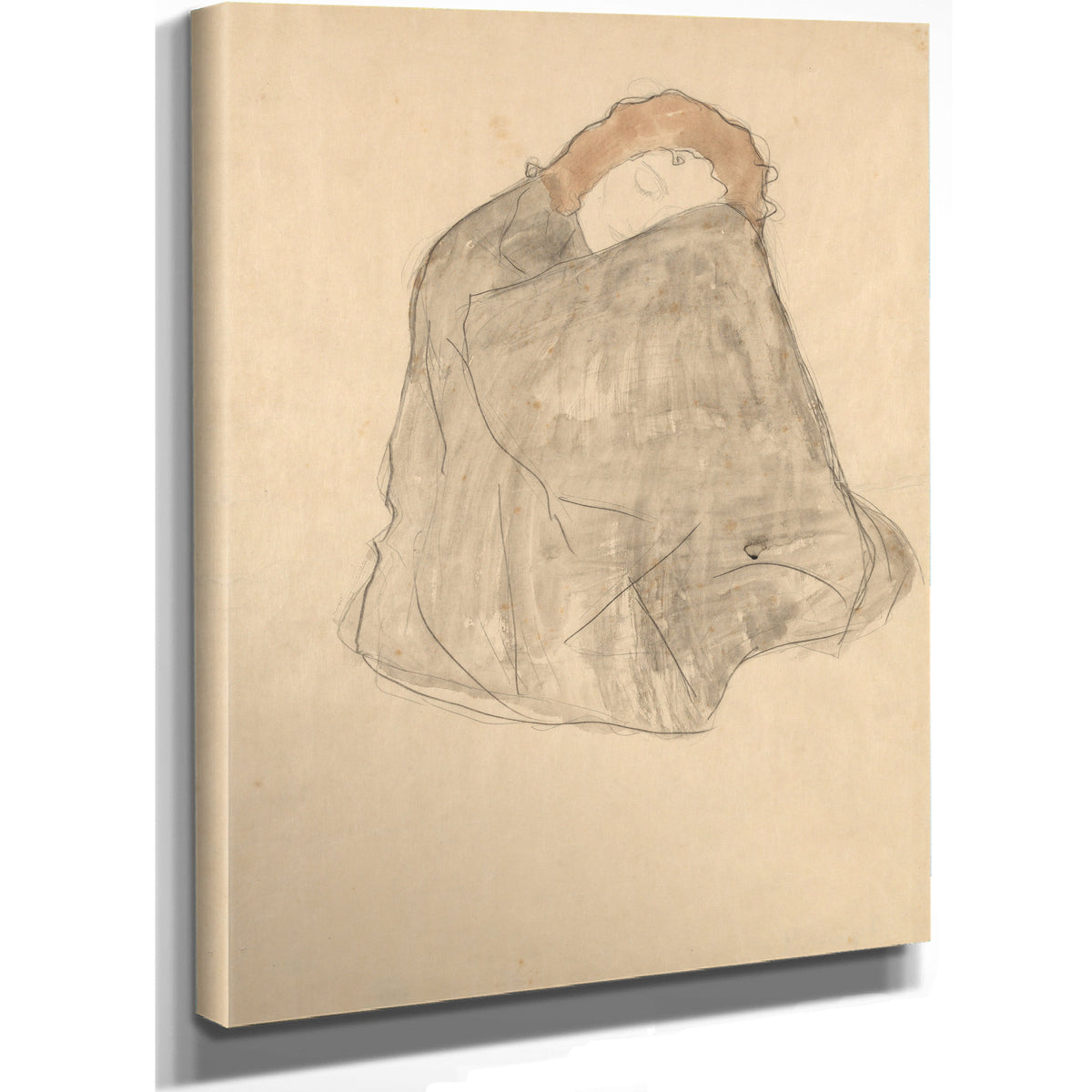 Zusammengekauert Sitzende Frau Dunklen By Gustav Klimt
