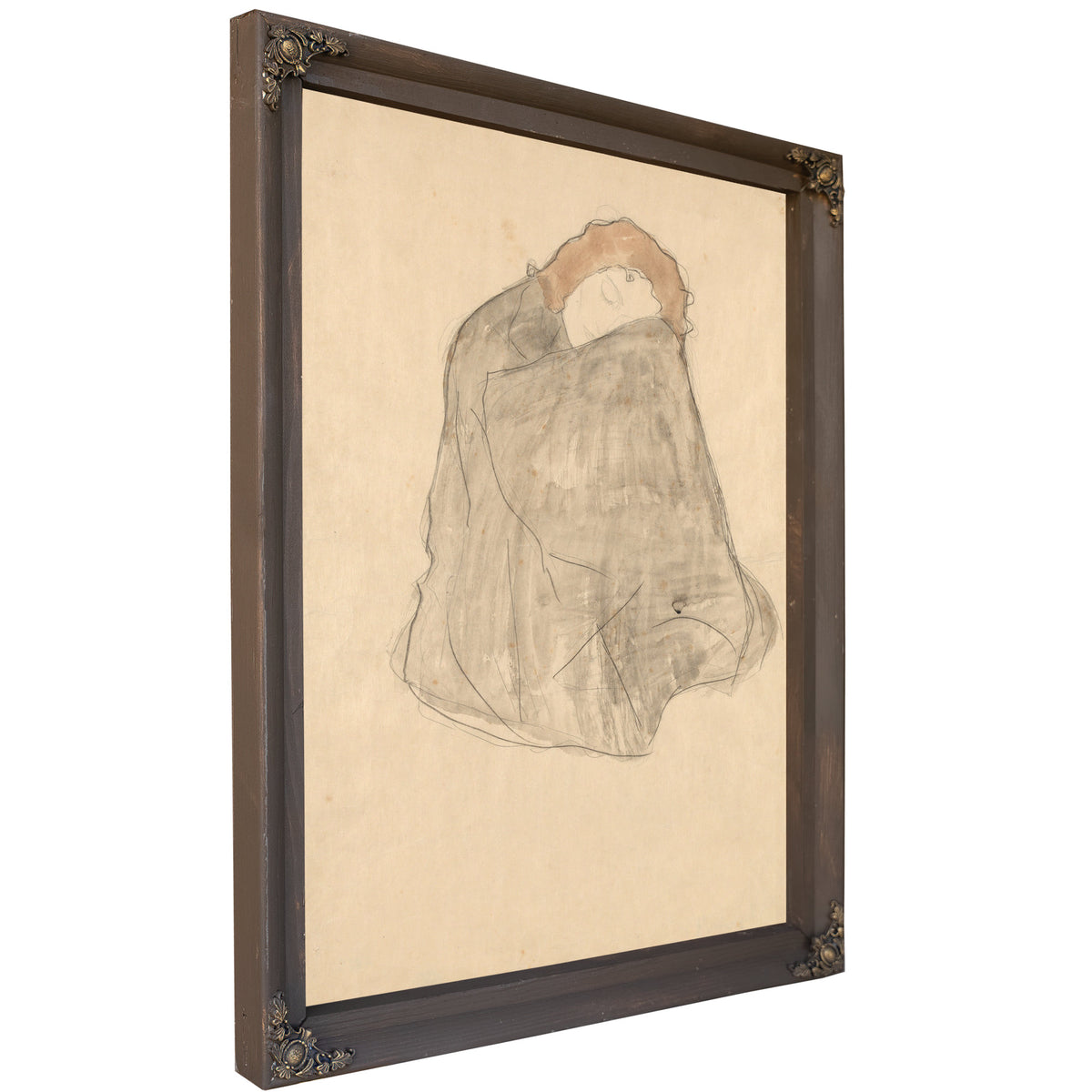 Zusammengekauert Sitzende Frau Dunklen By Gustav Klimt