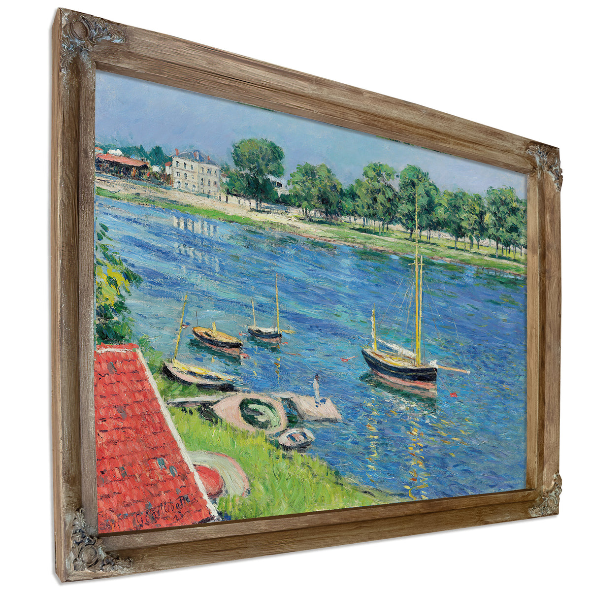 La Seine Argenteuil Bateaux Au By Gustave Caillebotte