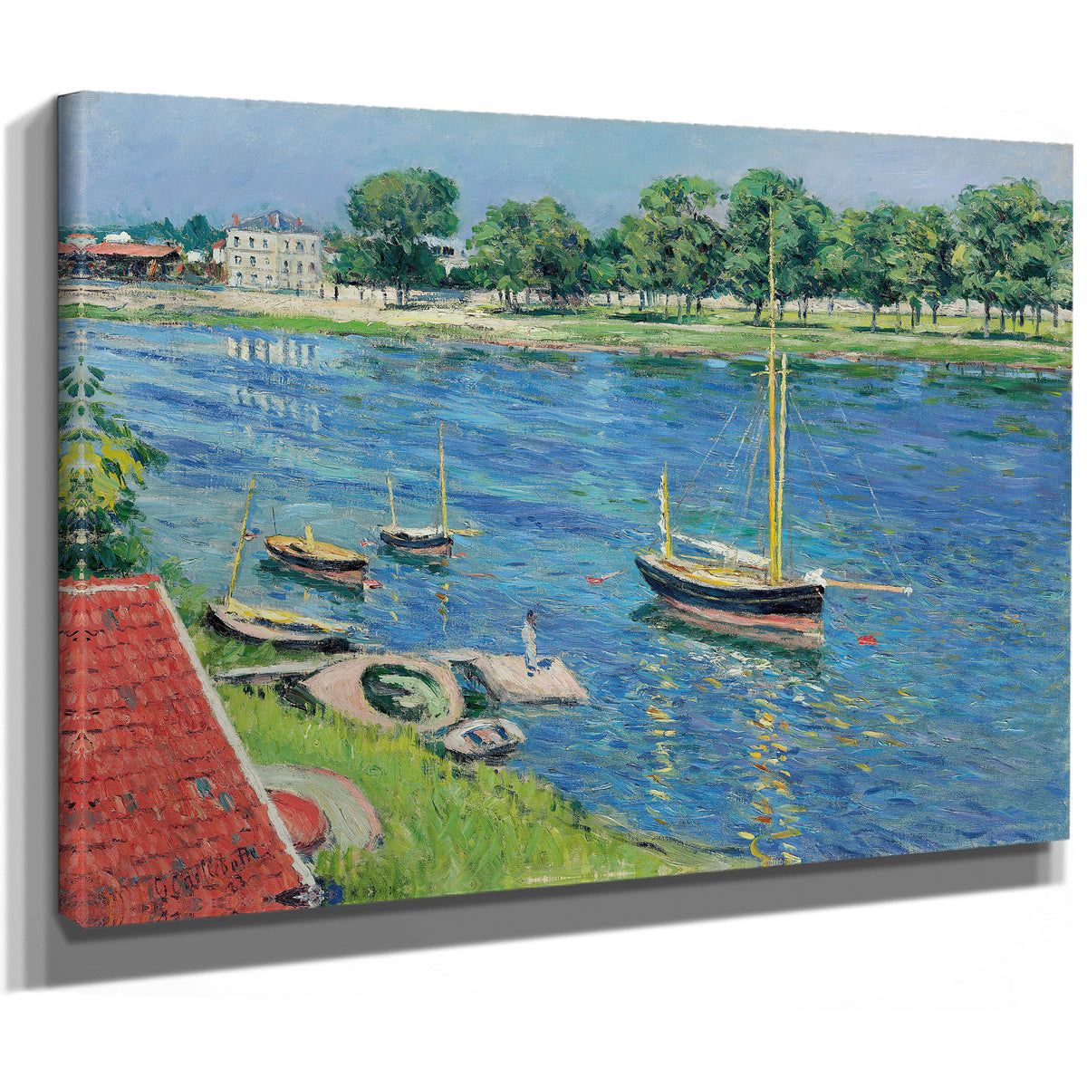 La Seine Argenteuil Bateaux Au By Gustave Caillebotte