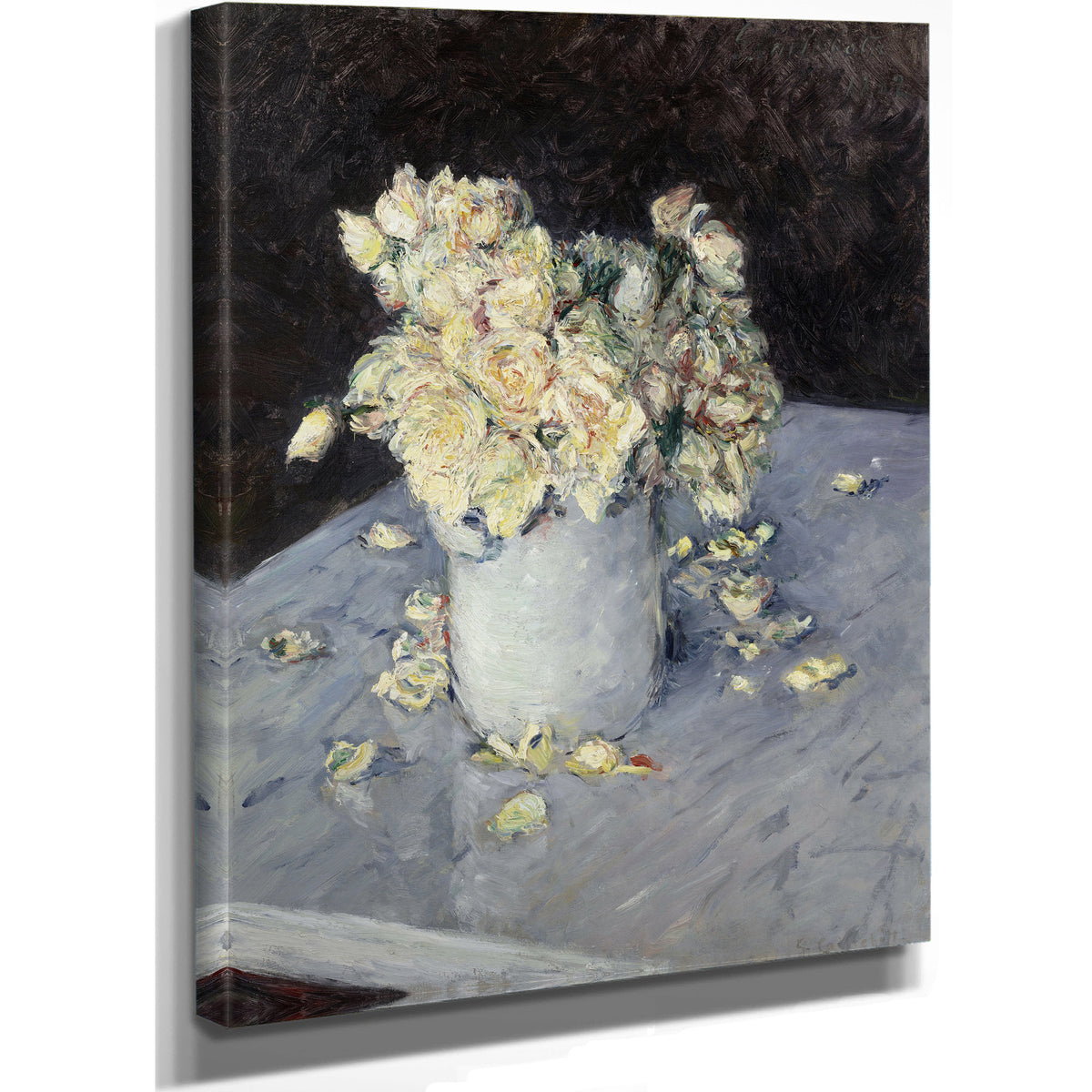 Yellow Roses a Vase 1882 By Gustave Caillebotte