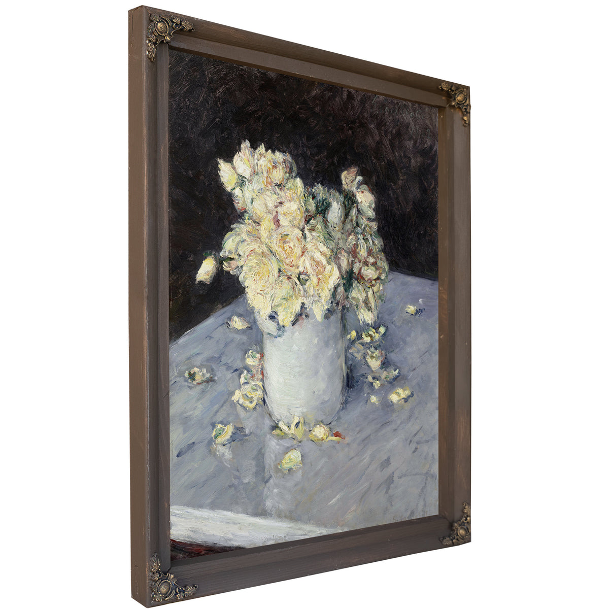 Yellow Roses a Vase 1882 By Gustave Caillebotte