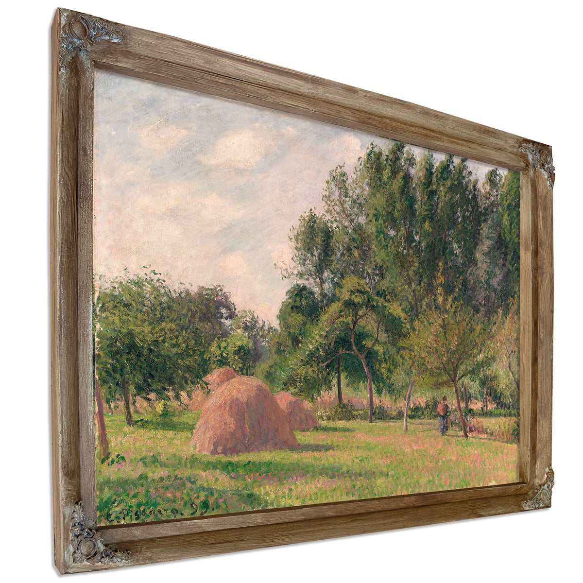 Haystacks Morning Eragny by Camille Pissarro