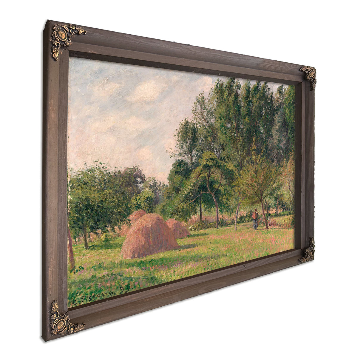 Haystacks Morning Eragny by Camille Pissarro