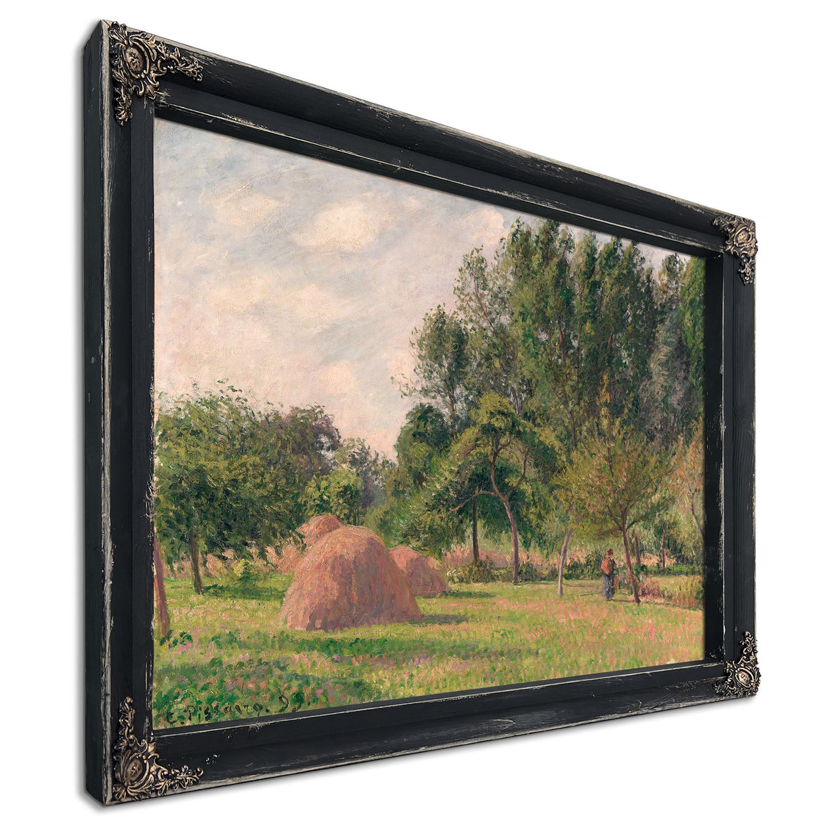 Haystacks Morning Eragny by Camille Pissarro