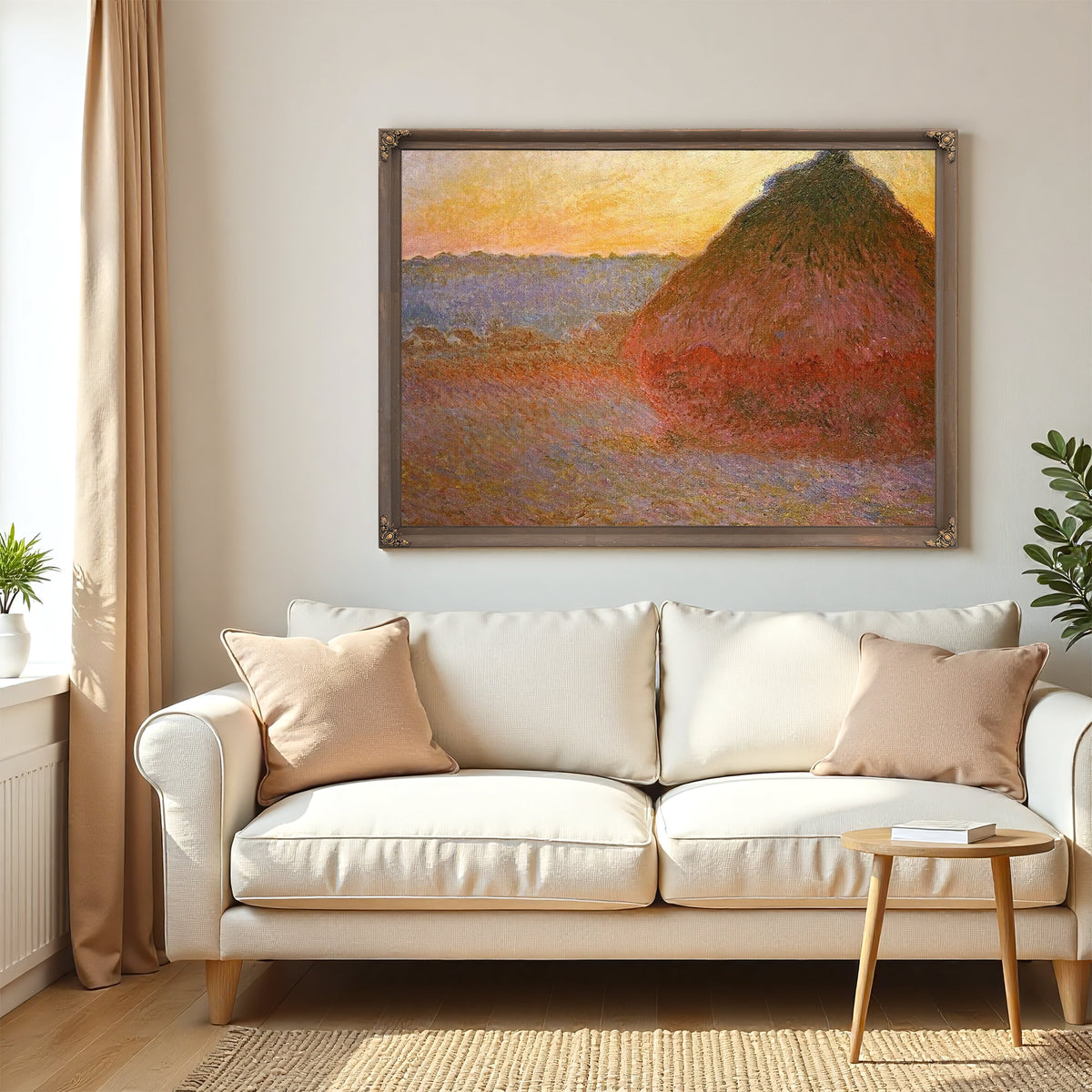 Haystacks, Pink And Blue Impressions By Claude Monet