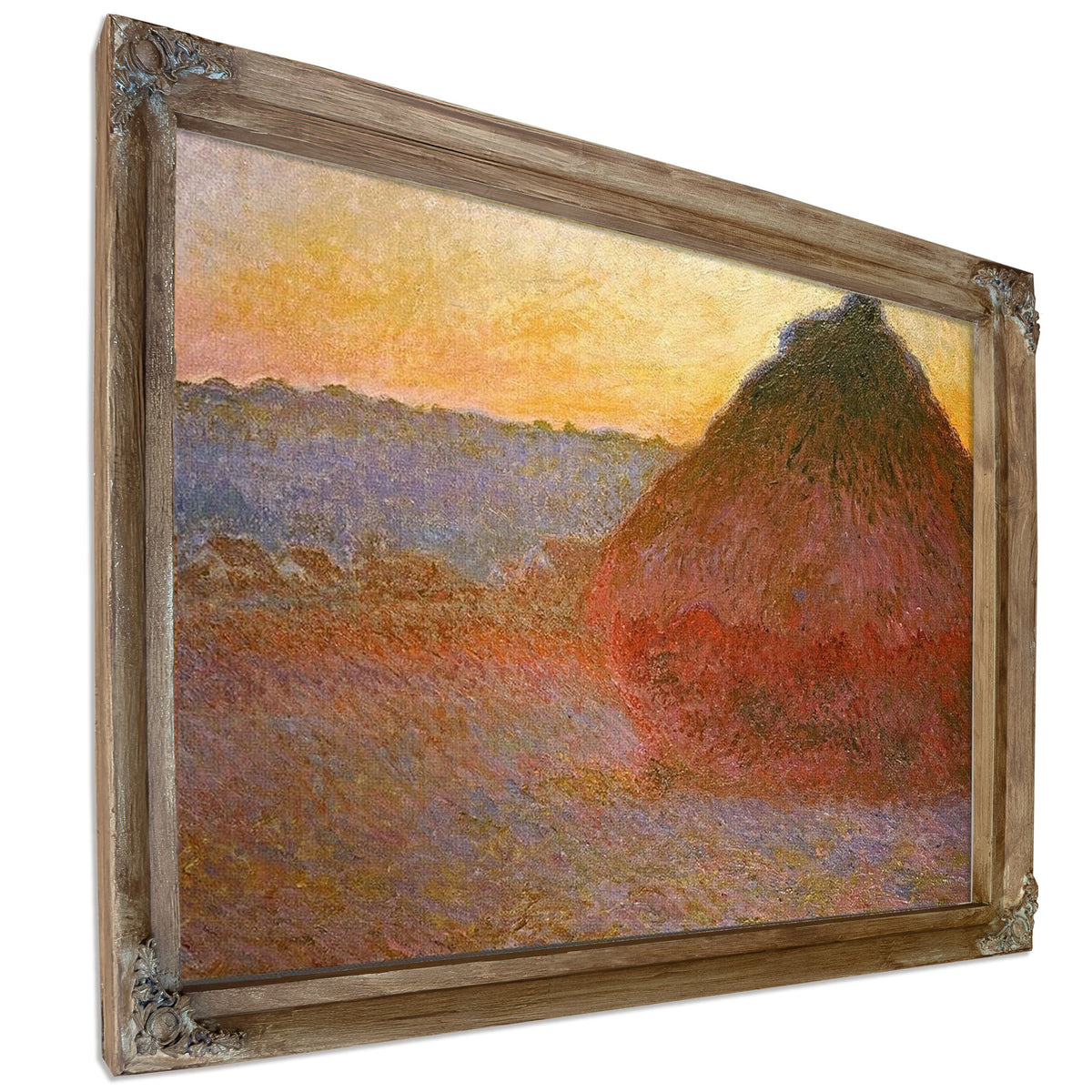 Haystacks, Pink And Blue Impressions By Claude Monet