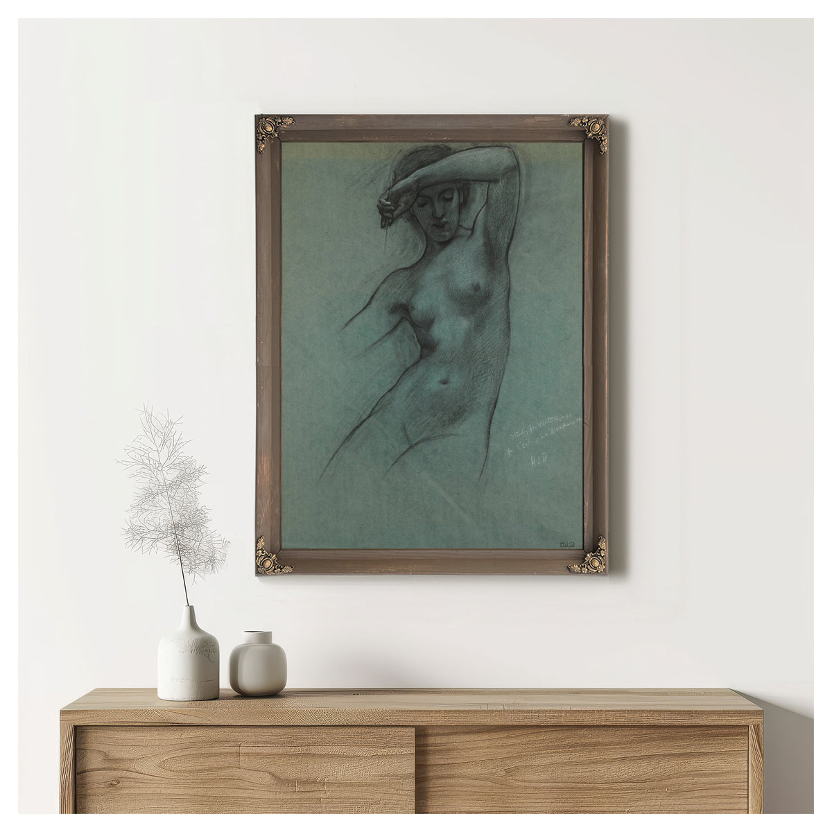Study a Water Nymph Prospero Summoning By Herbert James Draper