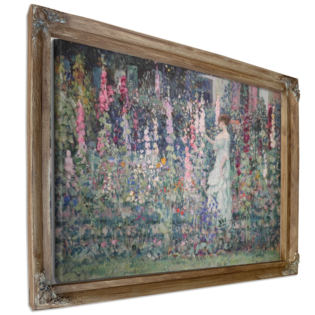 Hollyhocks By by Frederick Carl Frieseke