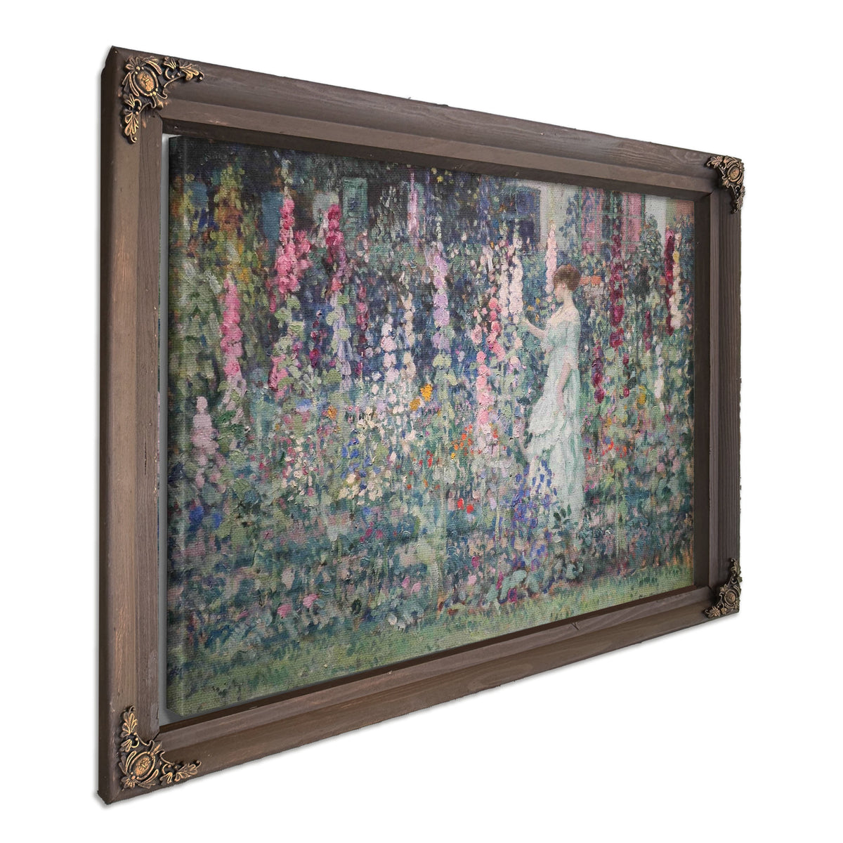 Hollyhocks By by Frederick Carl Frieseke