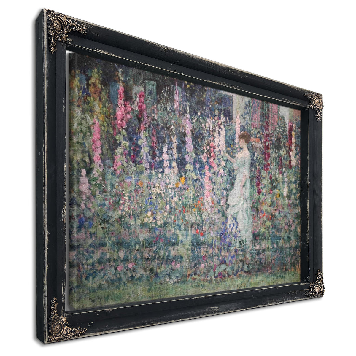 Hollyhocks By by Frederick Carl Frieseke