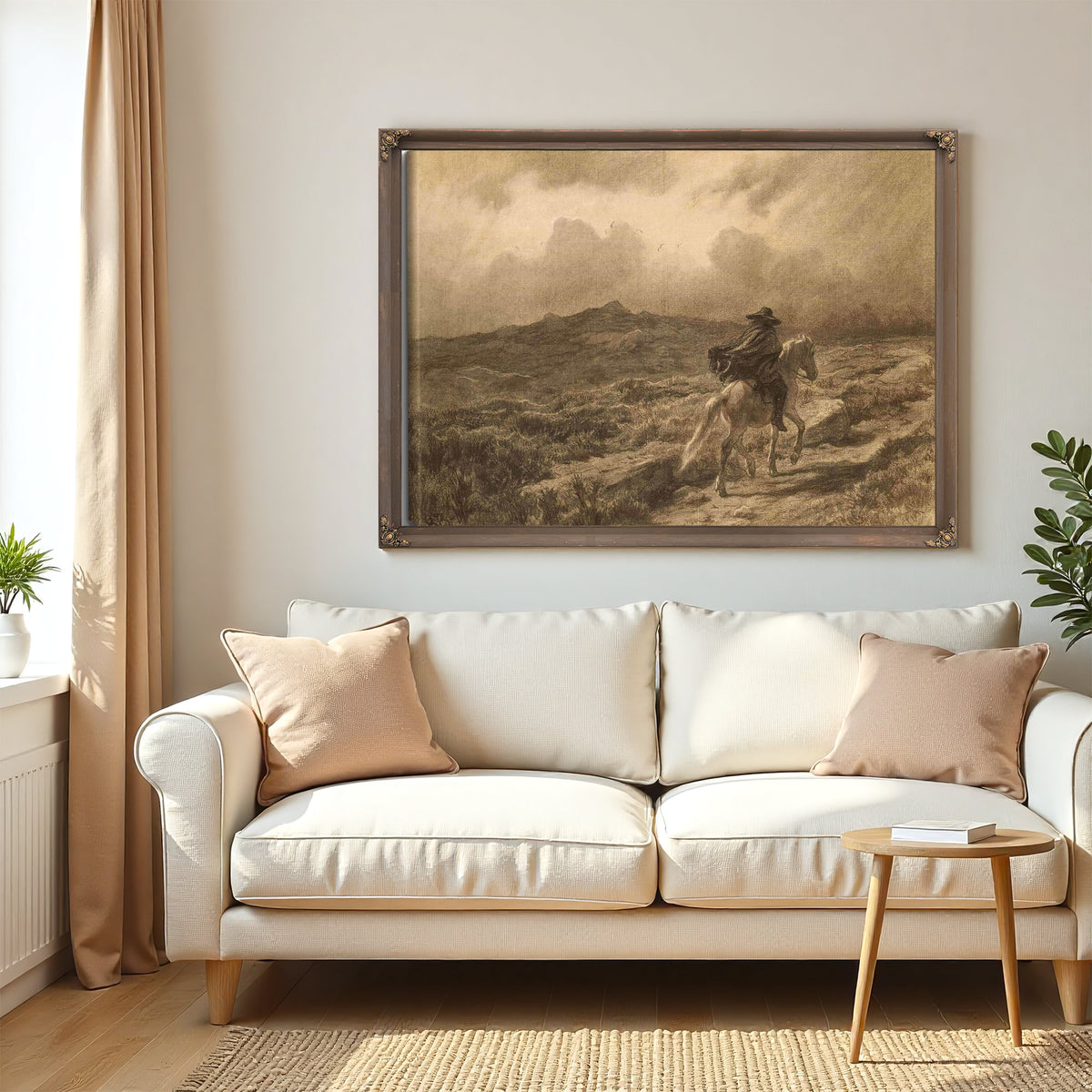 Horse And Rider On The Scottish Highlands The Approaching Storm by Rosa Bonheur