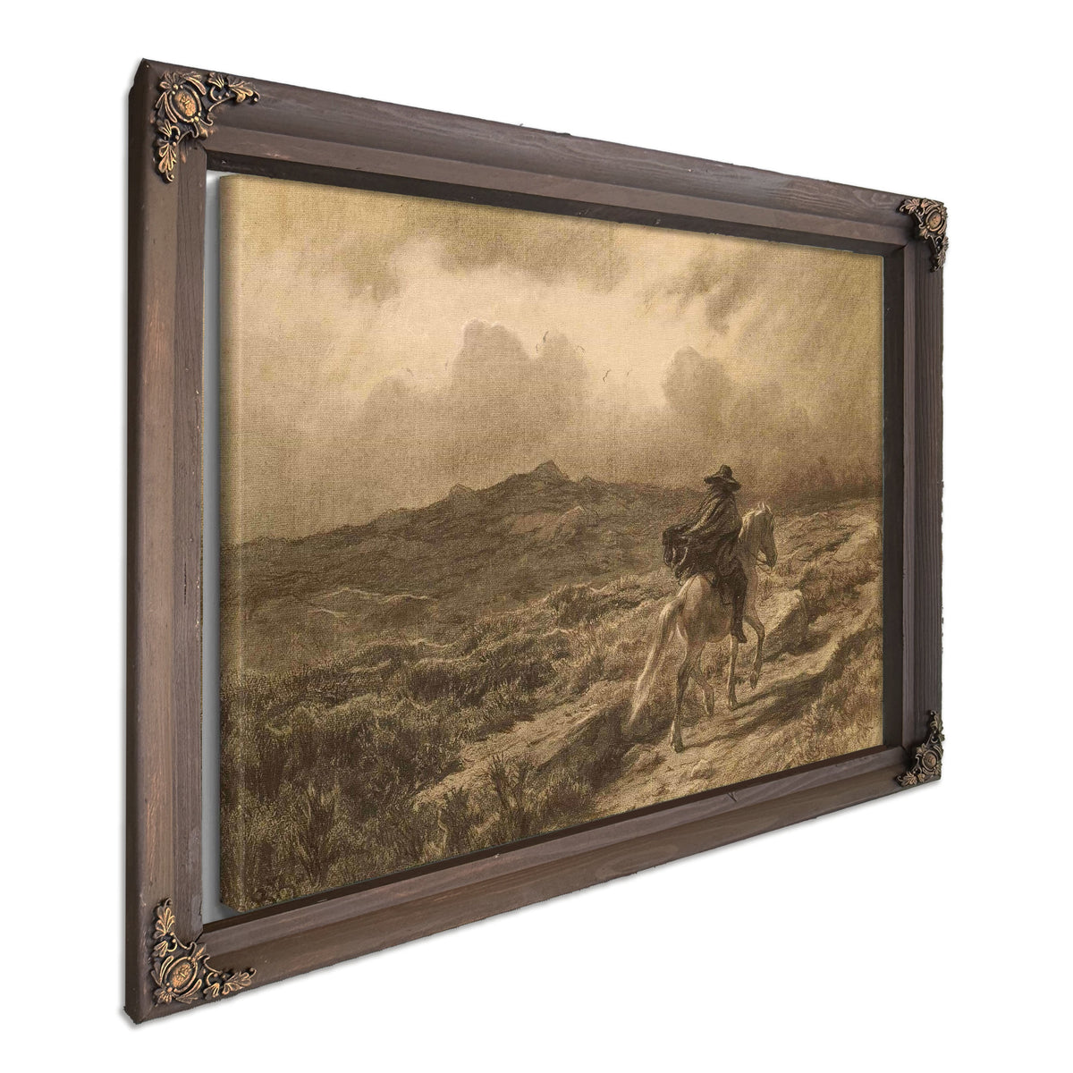 Horse And Rider On The Scottish Highlands The Approaching Storm by Rosa Bonheur