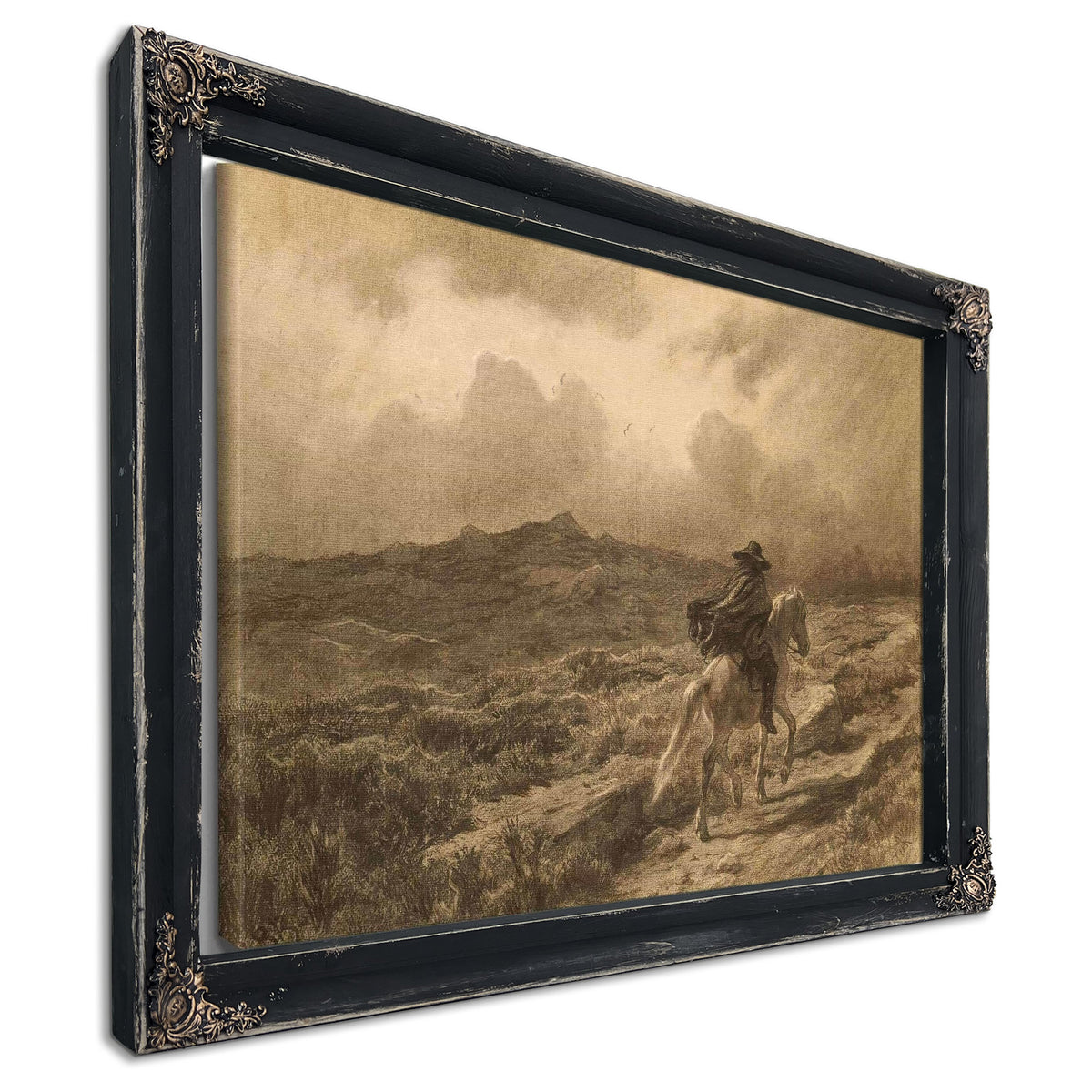 Horse And Rider On The Scottish Highlands The Approaching Storm by Rosa Bonheur