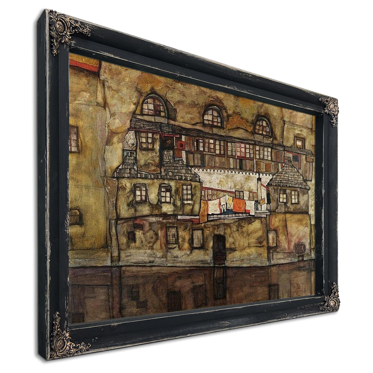 House Wall On The River By Egon Schiele