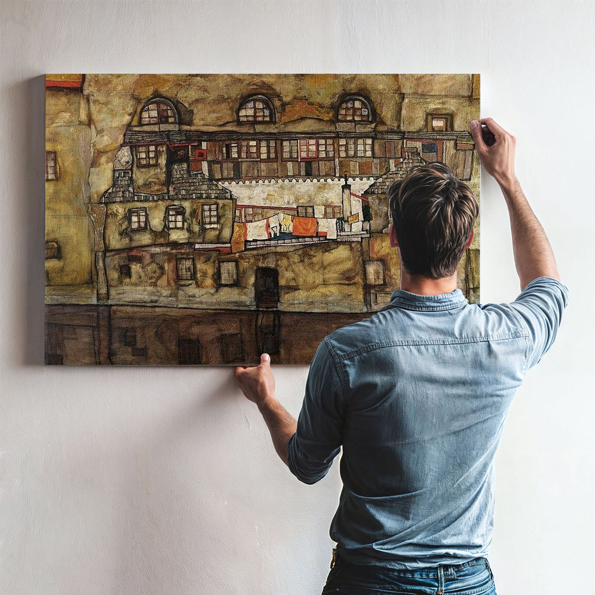 House Wall On The River By Egon Schiele