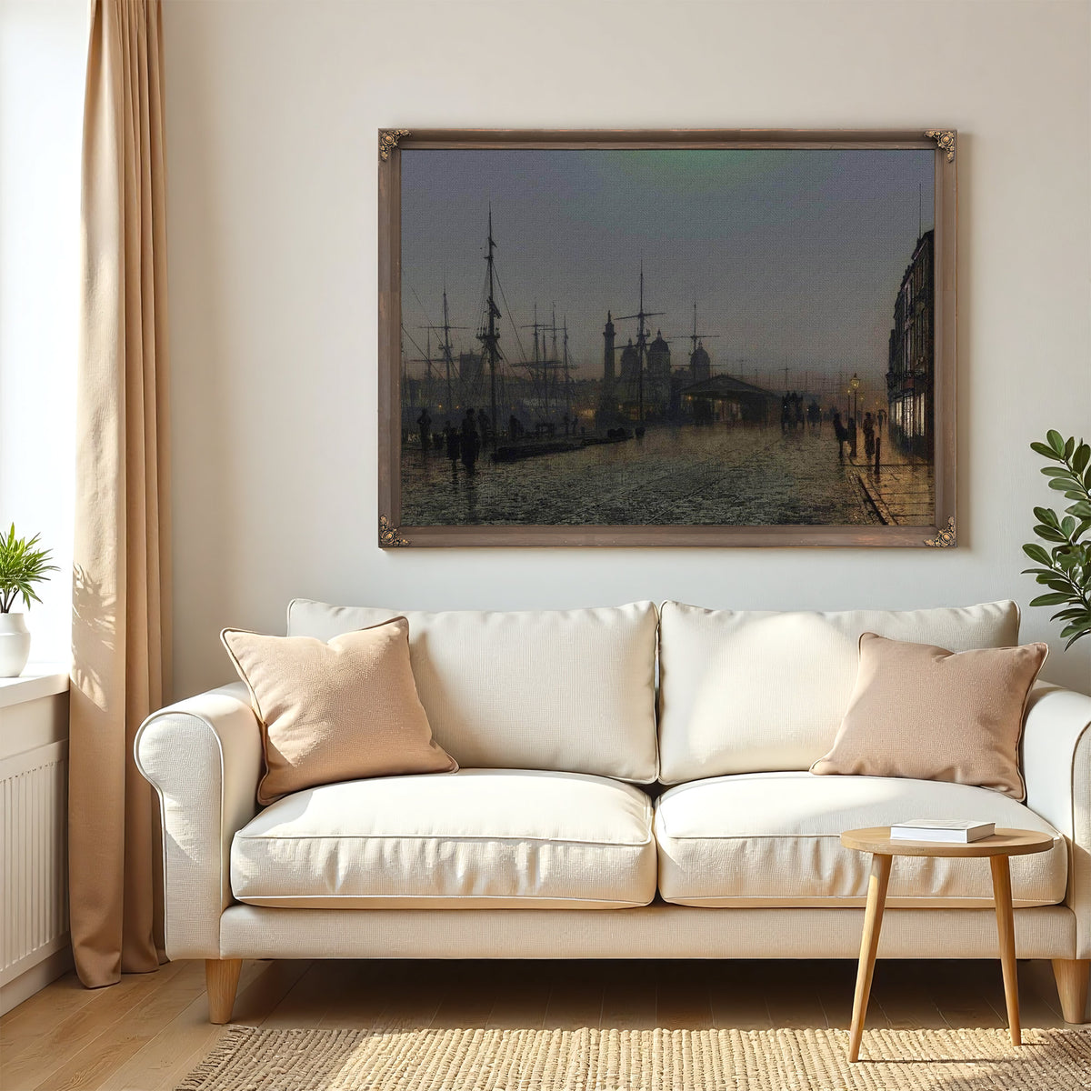 Hull Docks At Night Painting John Atkinson Grimshaw Canvas Art