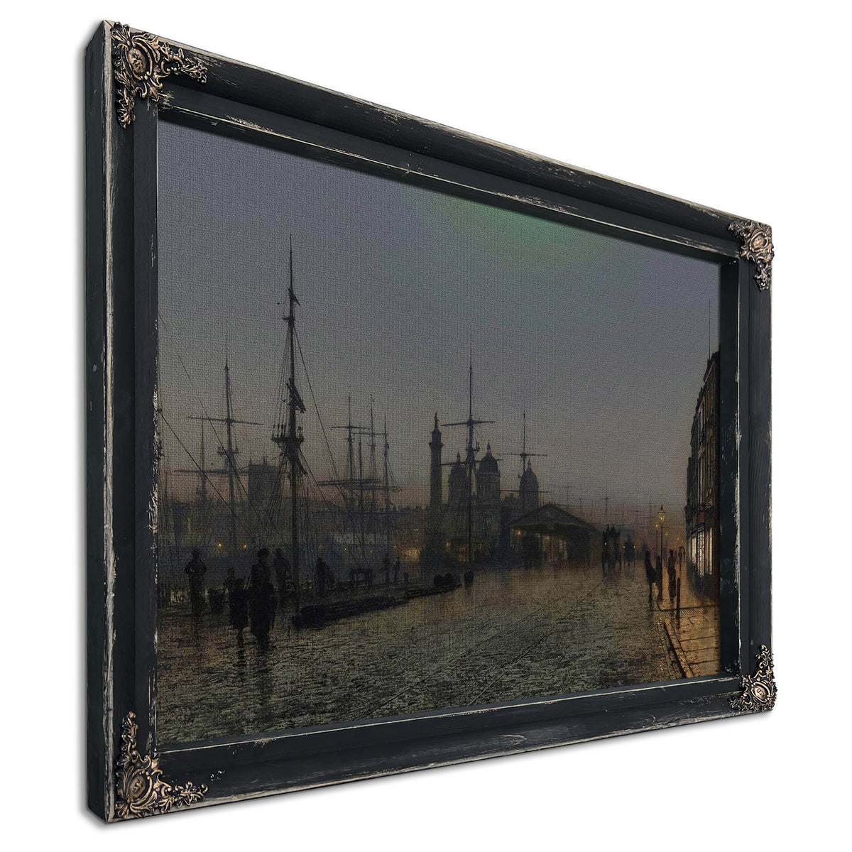 Hull Docks At Night Painting John Atkinson Grimshaw Canvas Art