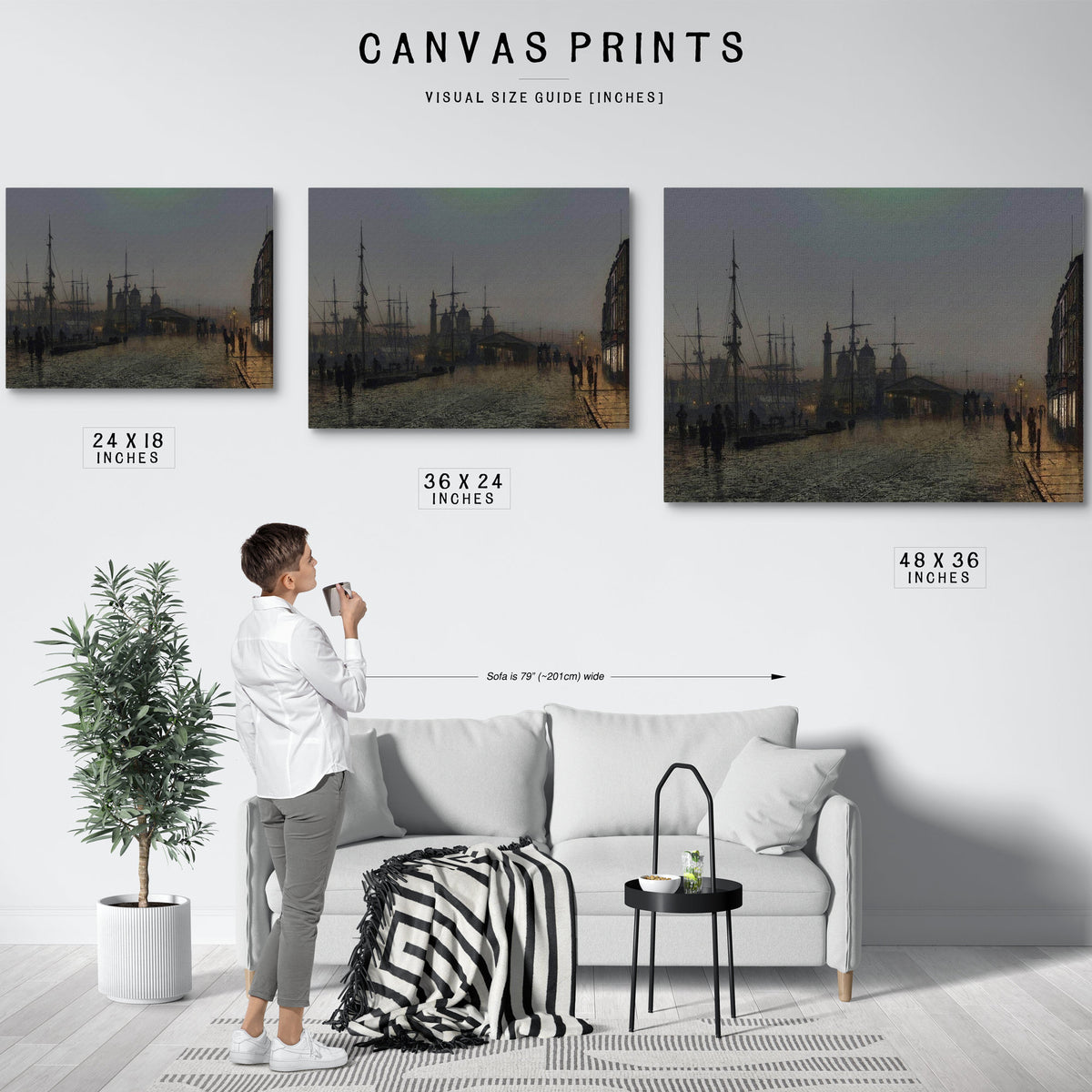 Hull Docks At Night Painting John Atkinson Grimshaw Canvas Art