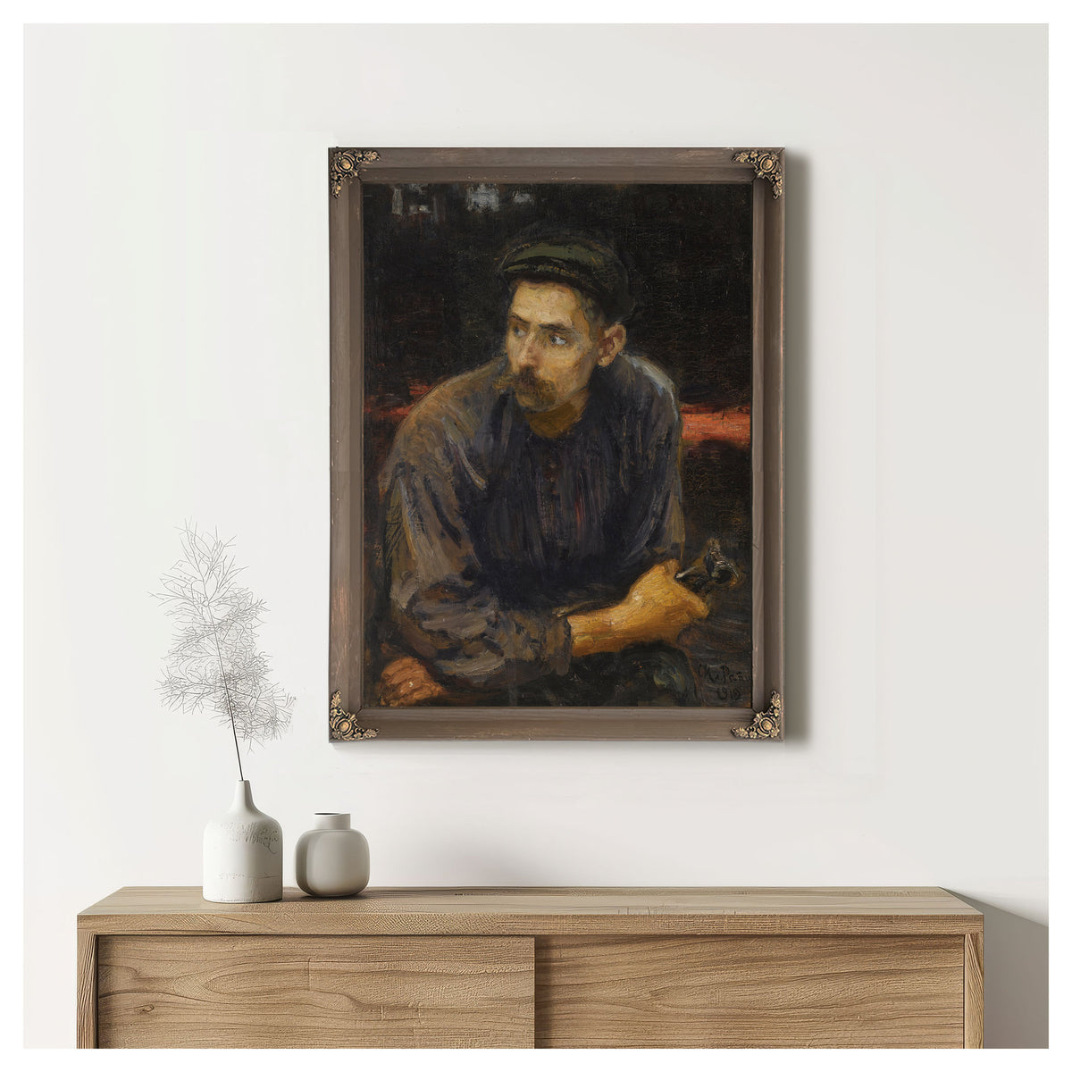 Portrait a Worker By Ilya Efimovich Repin