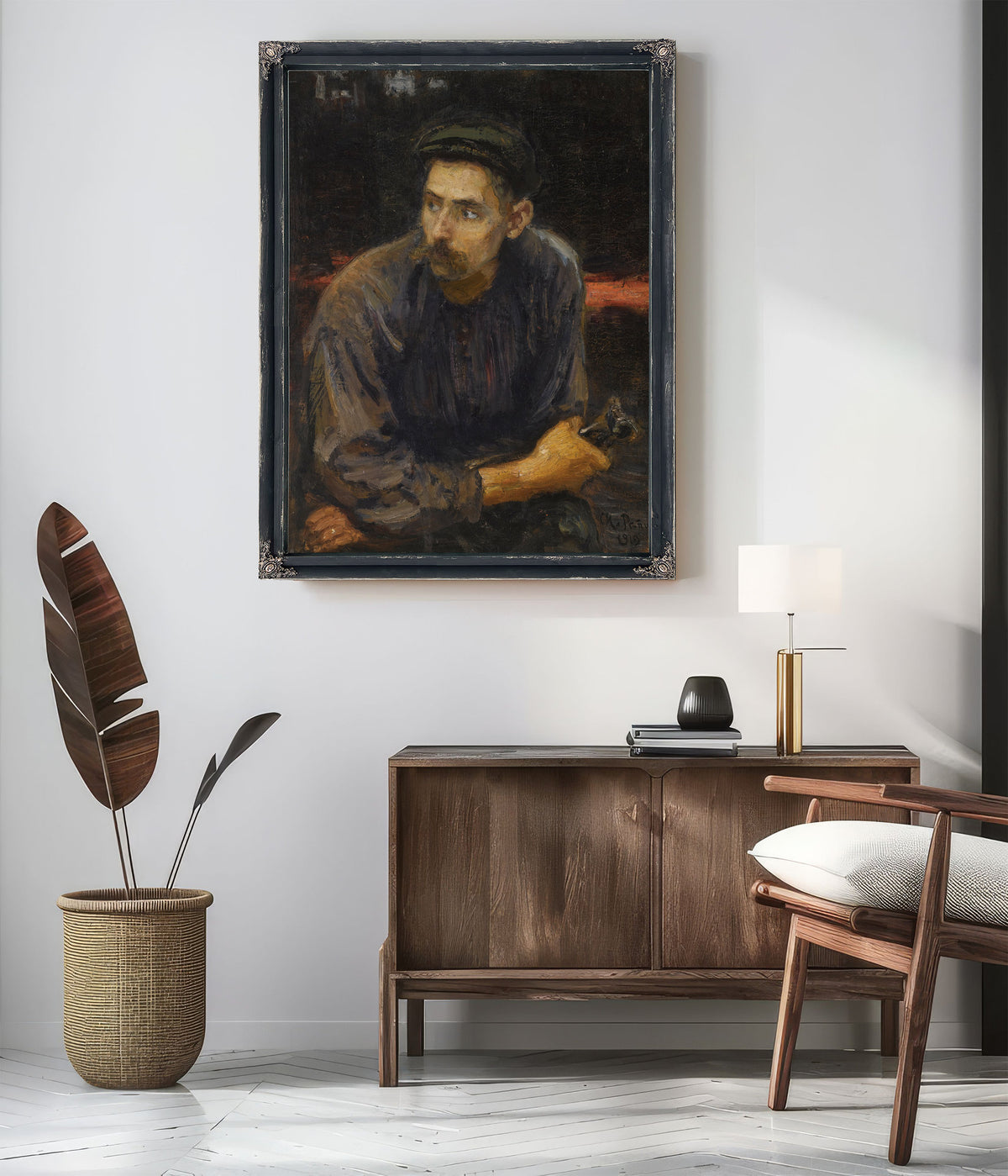Portrait a Worker By Ilya Efimovich Repin