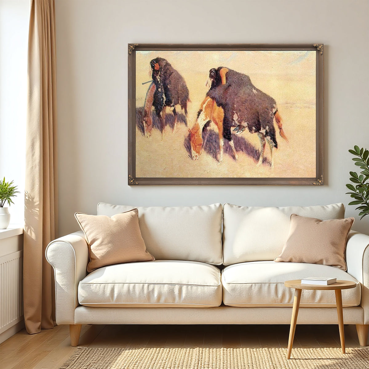 Indians Simulating Buffalo By Frederic Remington