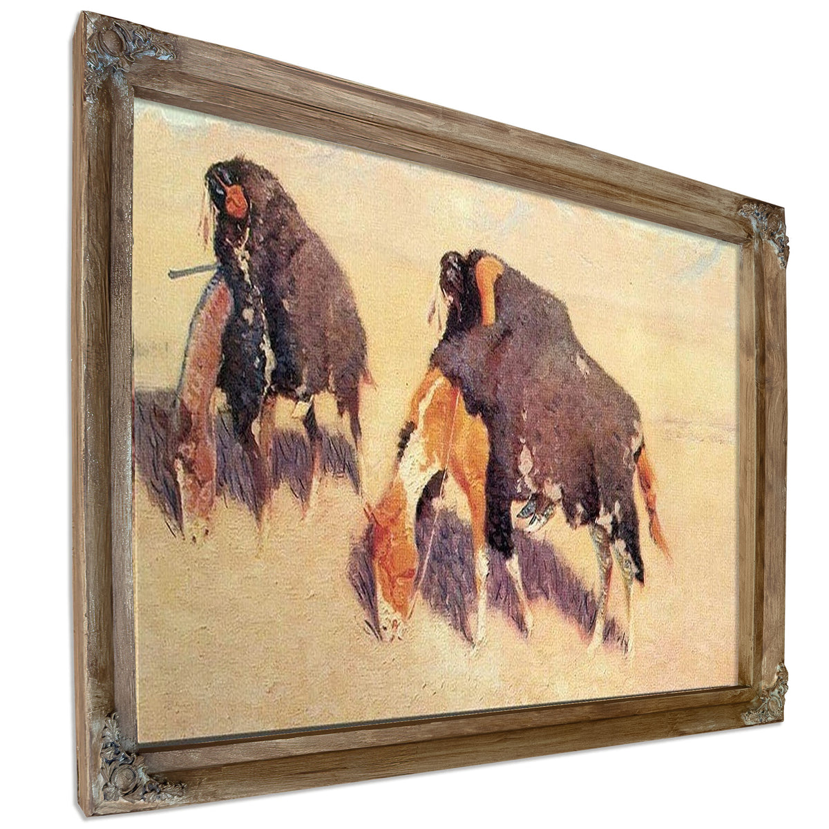 Indians Simulating Buffalo By Frederic Remington