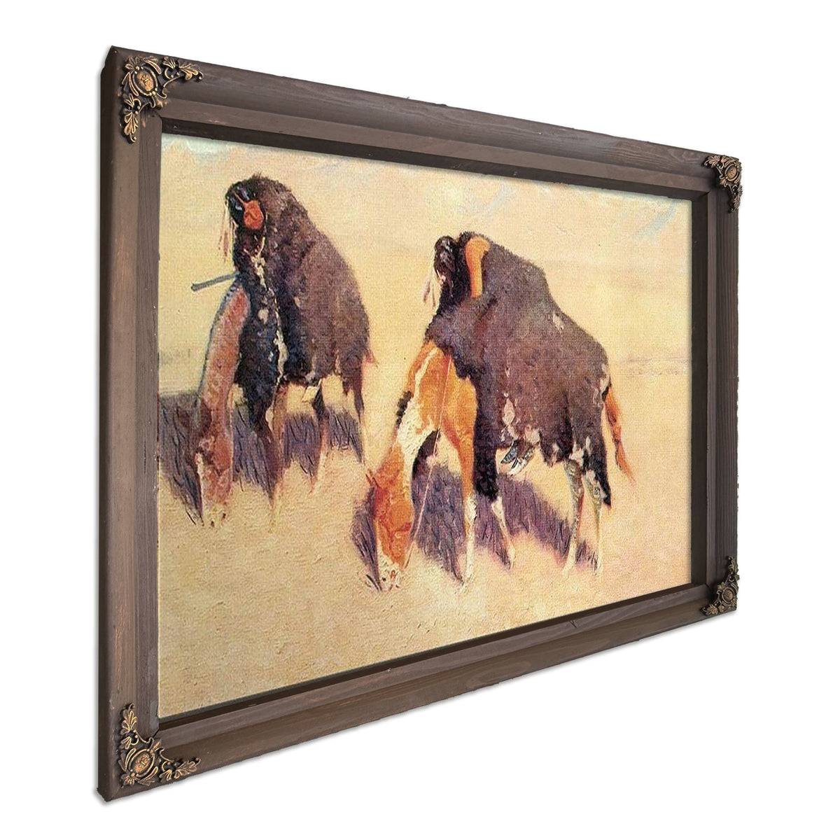 Indians Simulating Buffalo By Frederic Remington