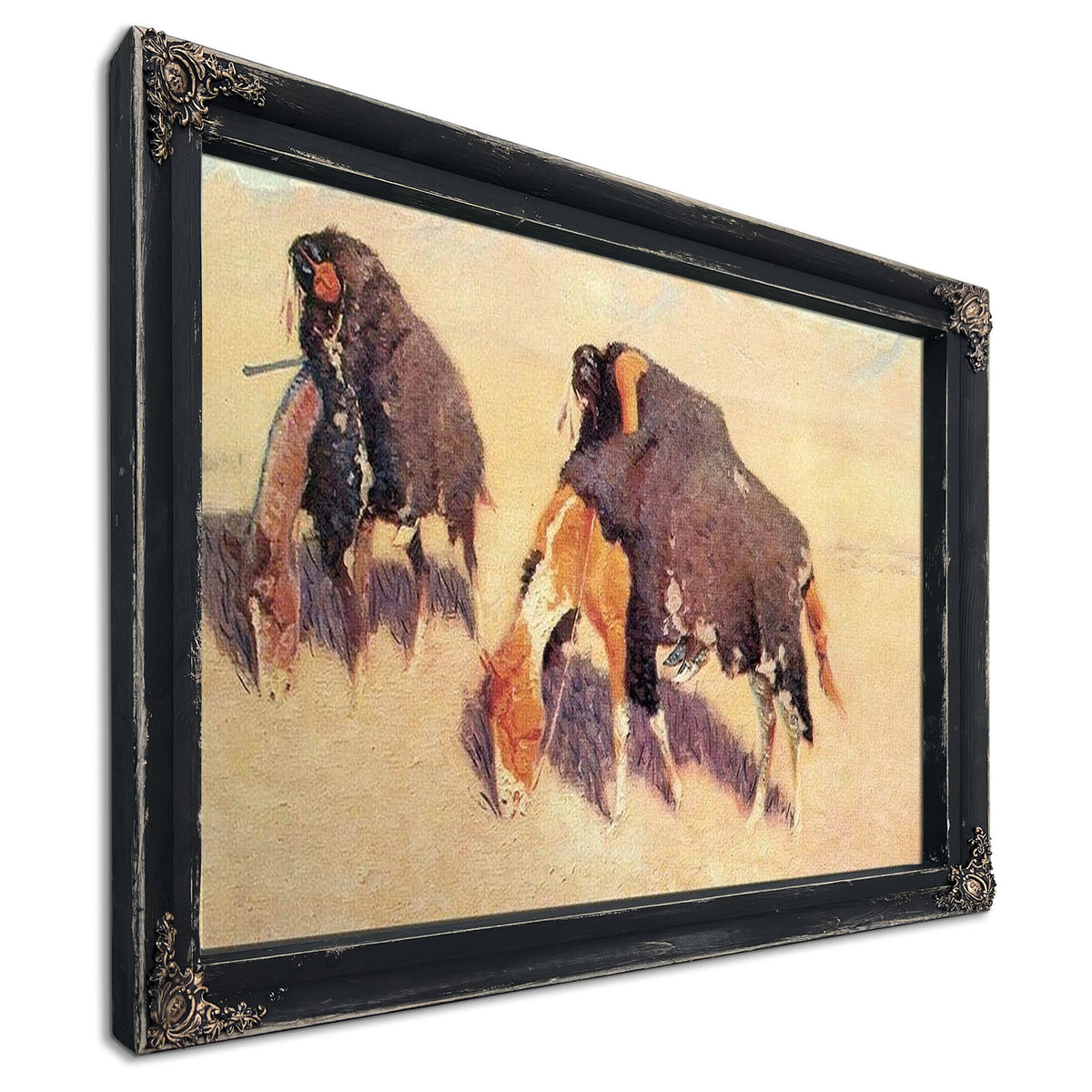 Indians Simulating Buffalo By Frederic Remington