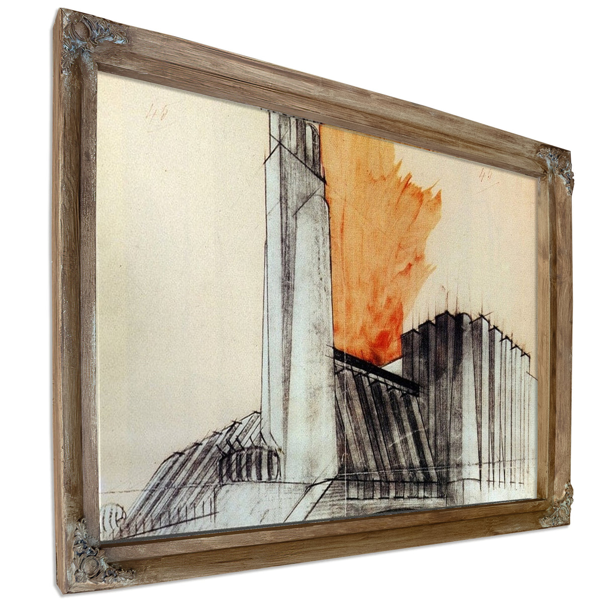 Industrial Building With Corner Tower 1913 By Antonio Sant'elia