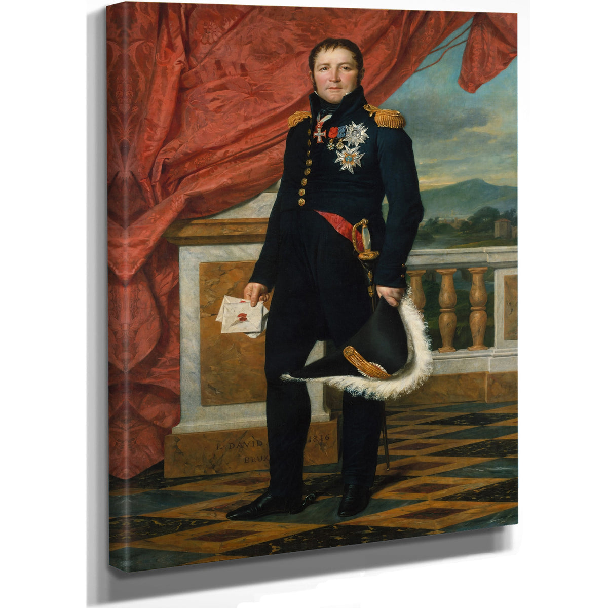 Portrait French Politician Soldier By Jacques Louis David