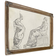Seated Woman Man Sprawling the Ground By Jacques Louis David