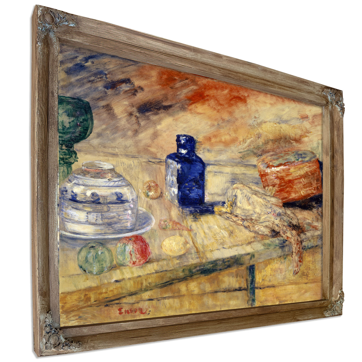 Blue Bottles Chicken Around 1925 By James Ensor