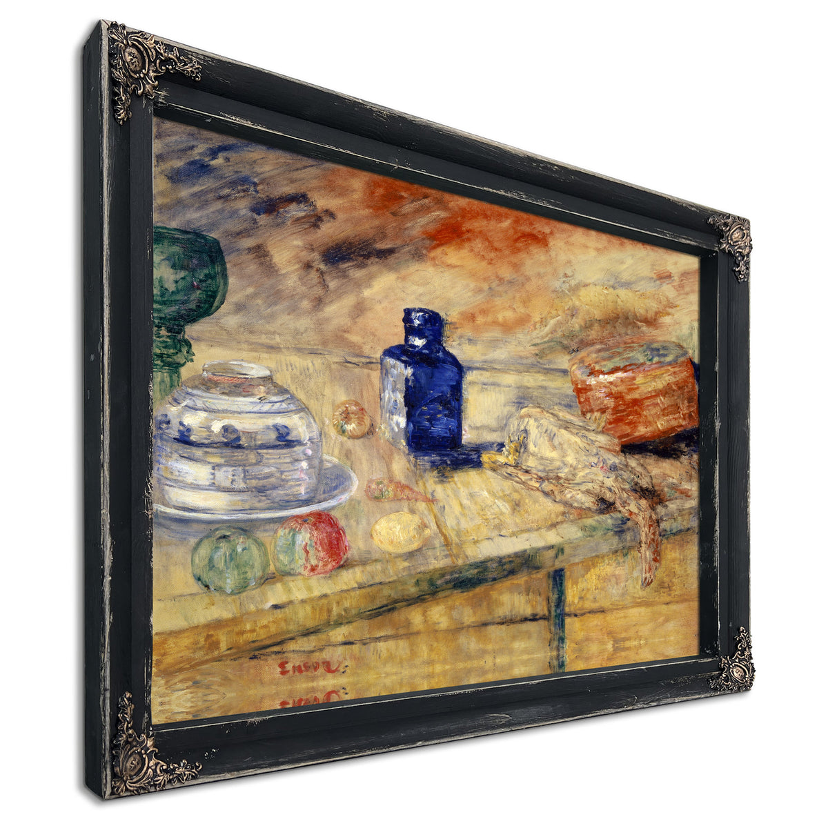 Blue Bottles Chicken Around 1925 By James Ensor