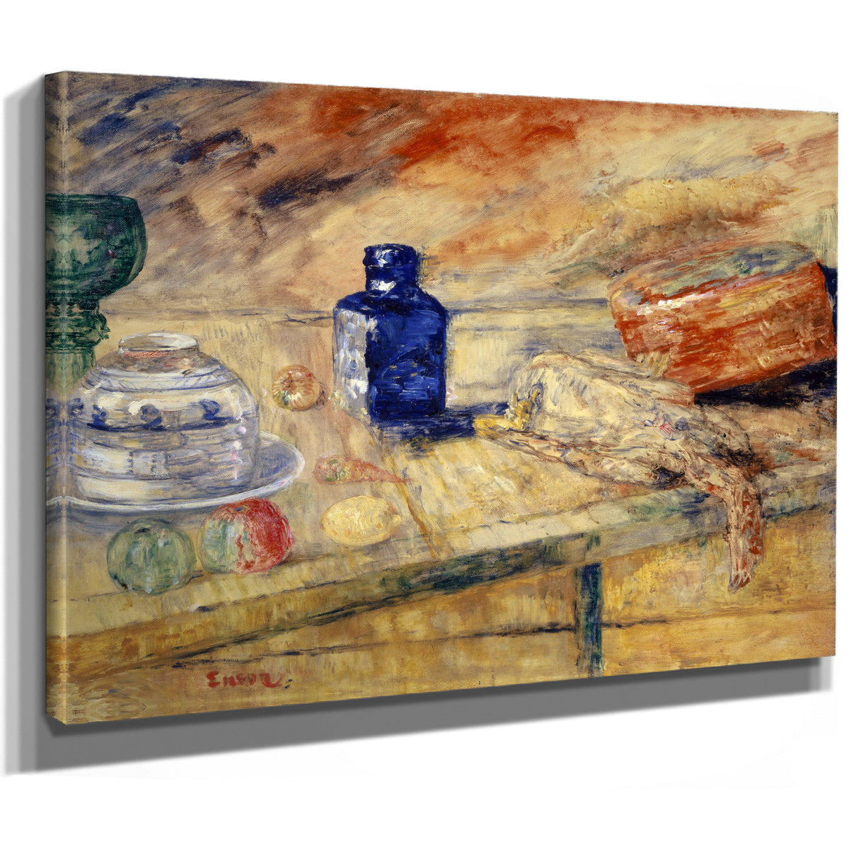 Blue Bottles Chicken Around 1925 By James Ensor