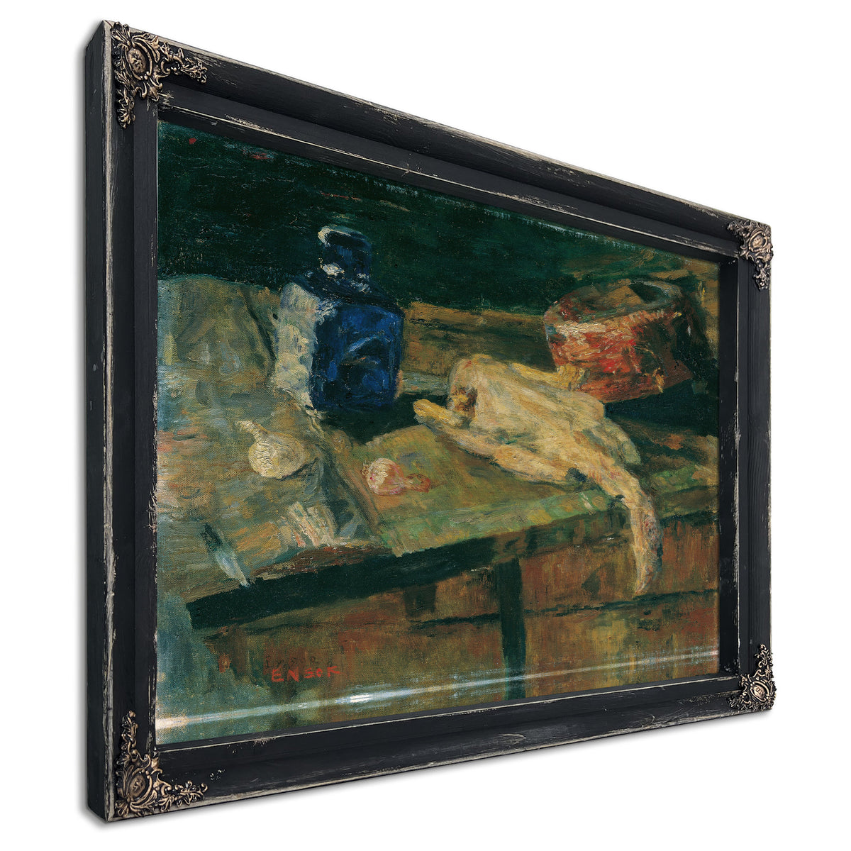 Stillleben Mit Blauer Flasche Und By James Ensor