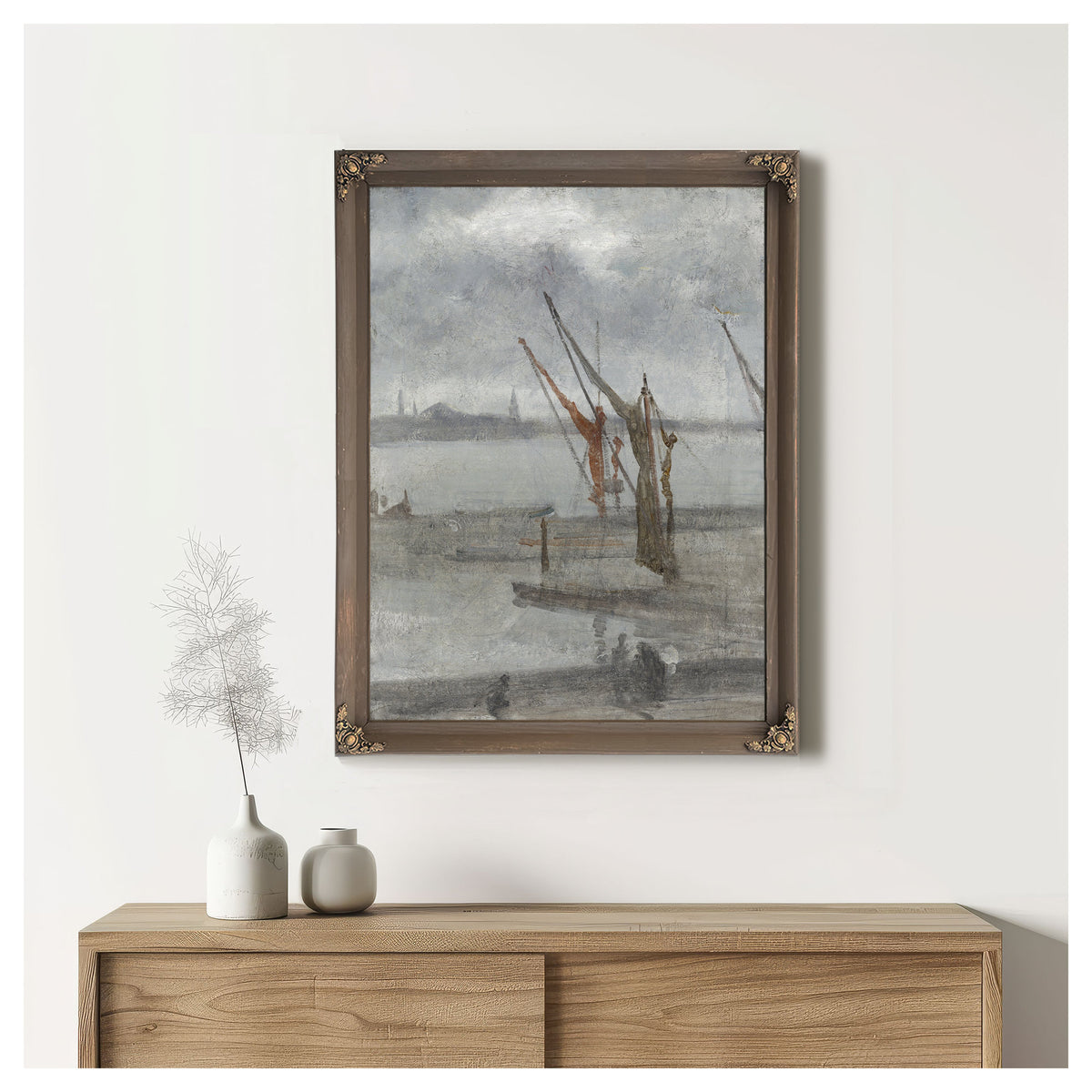 Grey Silver Chelsea Wharf C 1864 1868 By James Whistler