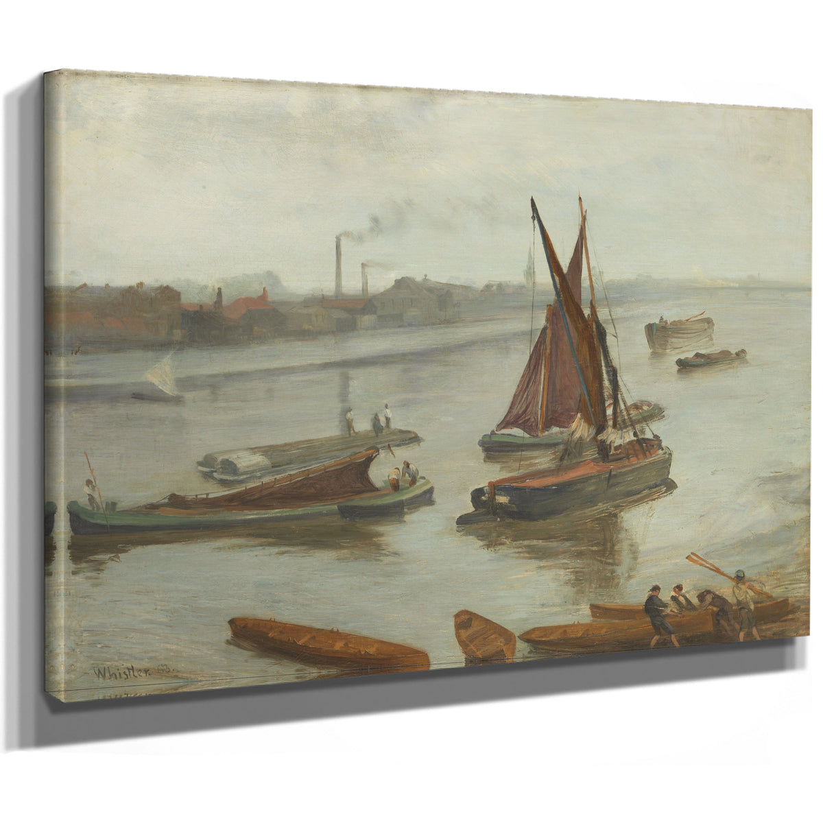 Grey Silver Old Battersea Reach By James Whistler