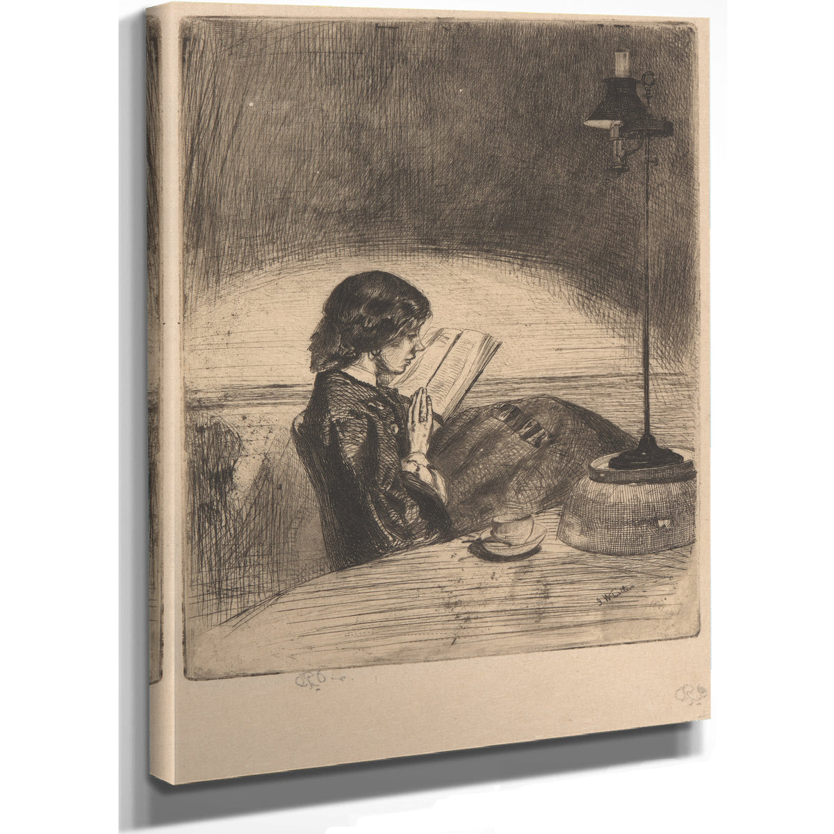 Reading Lamplight Ca 18581859 By James Whistler