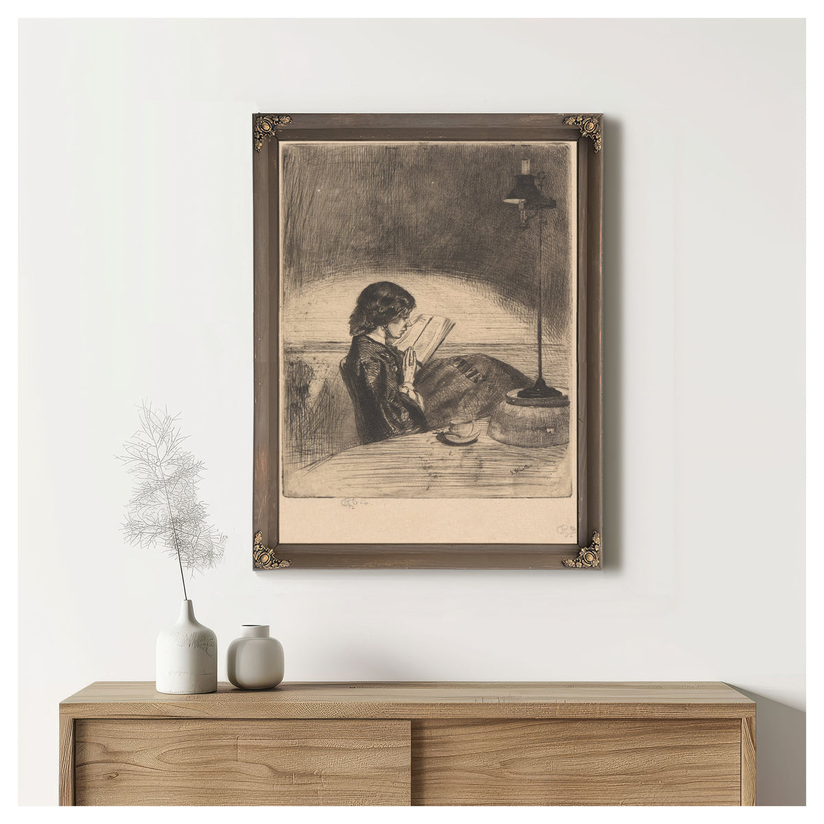 Reading Lamplight Ca 18581859 By James Whistler