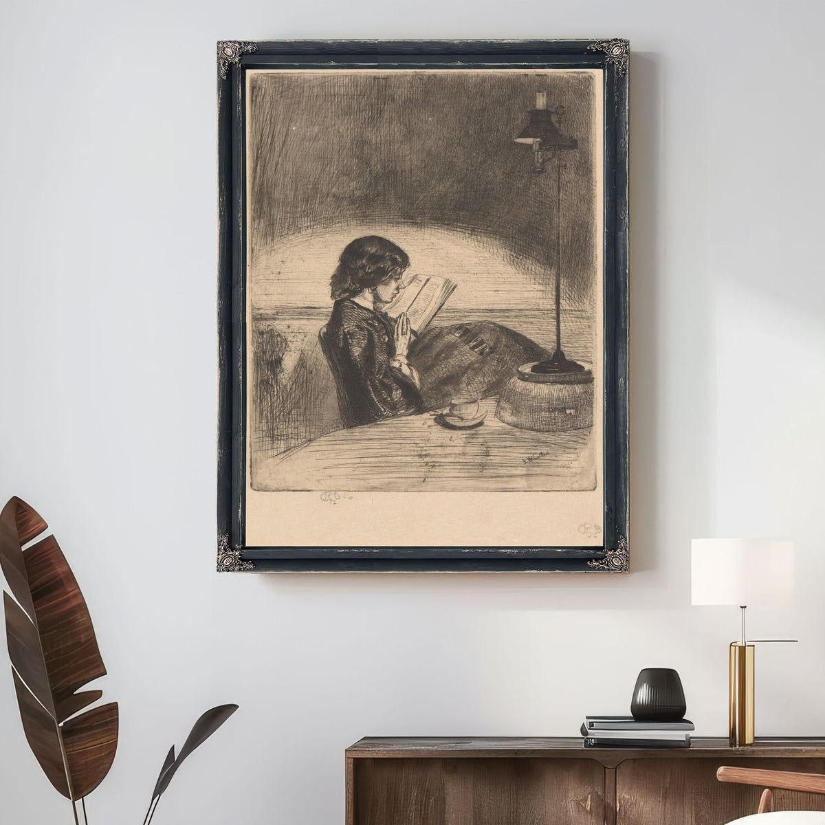 Reading Lamplight Ca 18581859 By James Whistler